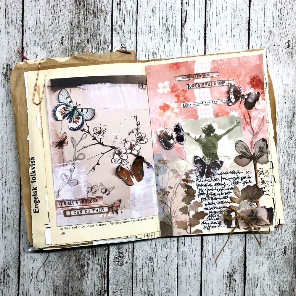Not just for digital crafters, the Hear My Voice Collaborative and Digital Art Project really is art that 'gives you a voice' and is great for hybrid crafts and art and junk journaling.⁠
⁠
Take a peek at this stunning spread by @soffie_73⁠
⁠
Navigate