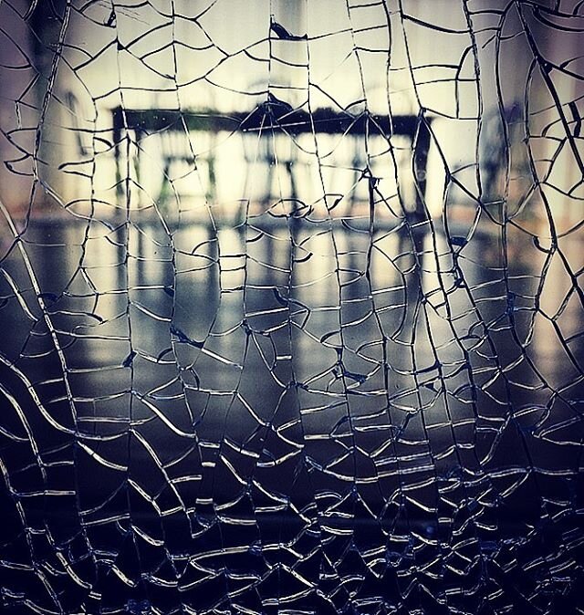Shattered. Sometimes I feel just like I&rsquo;m walking on broken glass. #instaartsy #shattered #brokenglass #milliondollarlisting #callthecaretaker #whoopsie #wasntme