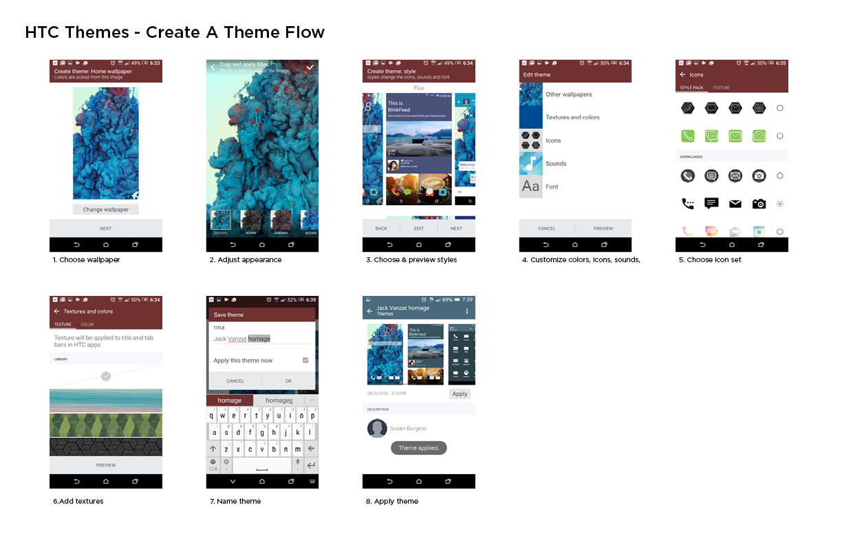  Create a theme on your phone in two steps: choose a wallpaper and style. 