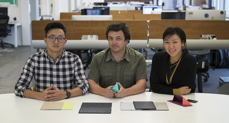  L to R: Gene Nam, Michael Massuco and Jenny Lee in HTC’s Industrial Design studio in San Francisco.    