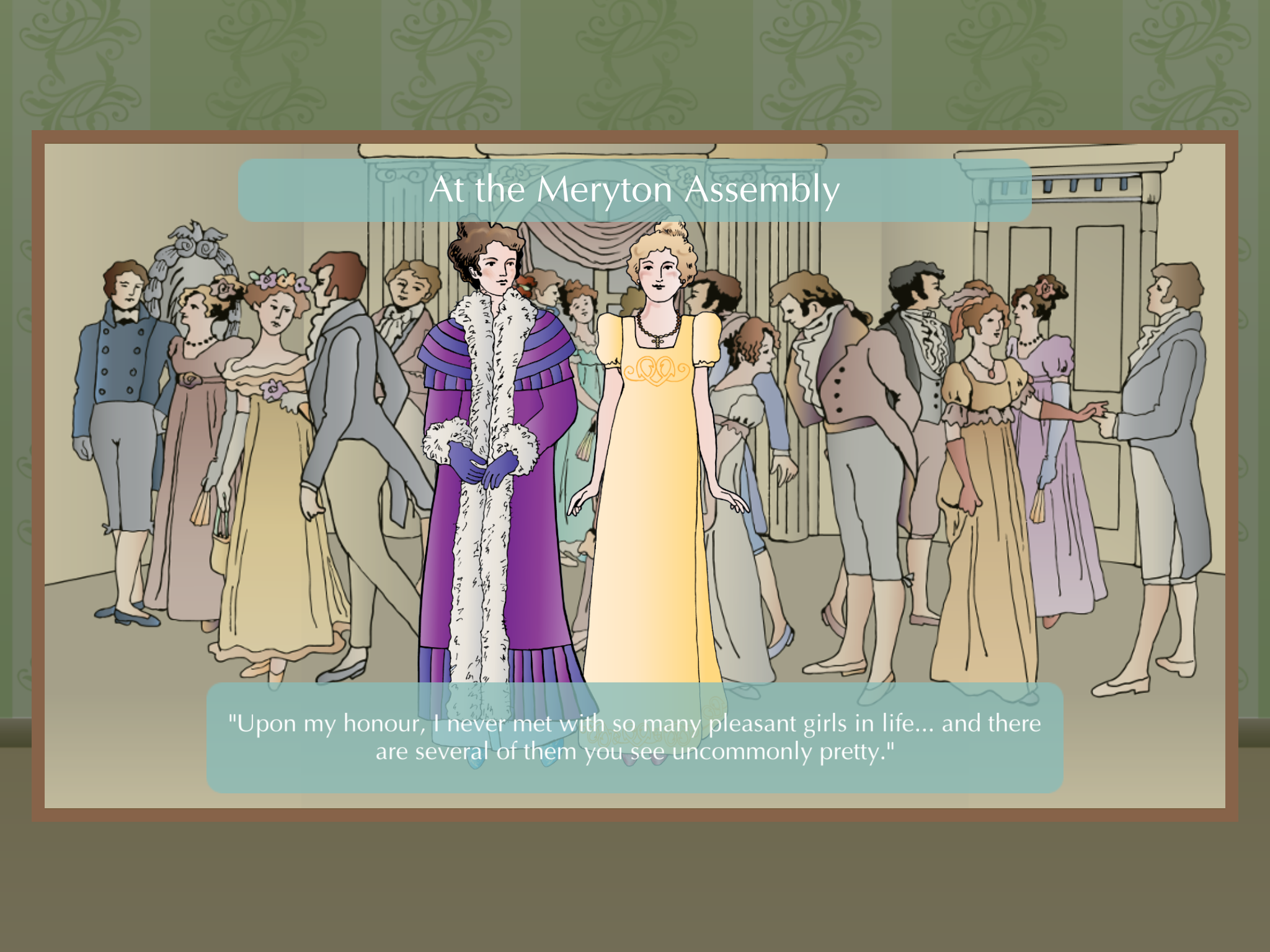 Lizzie & Jane Bennet at the Meryton Assembly