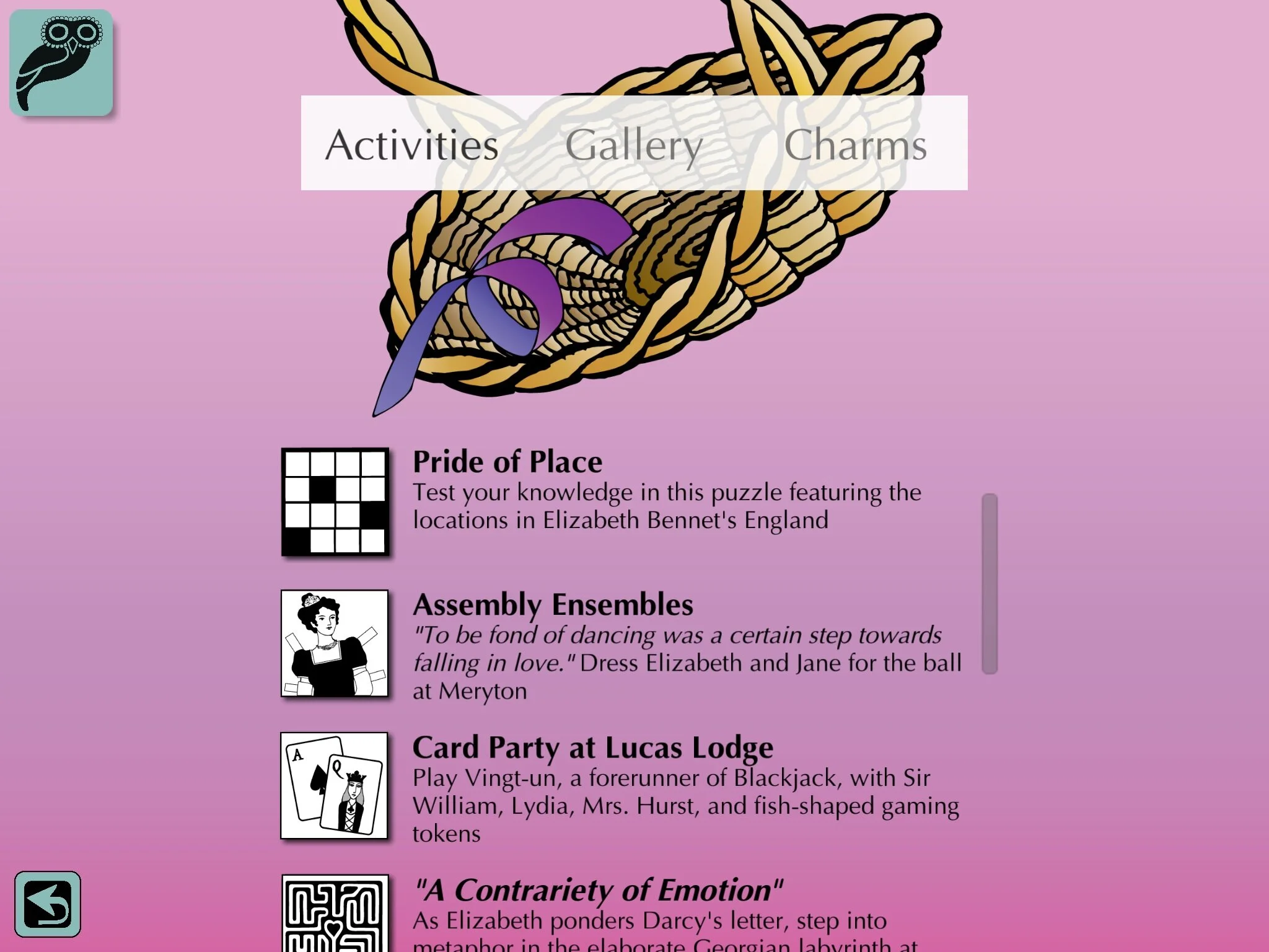 Activities - Direct access to mini-games