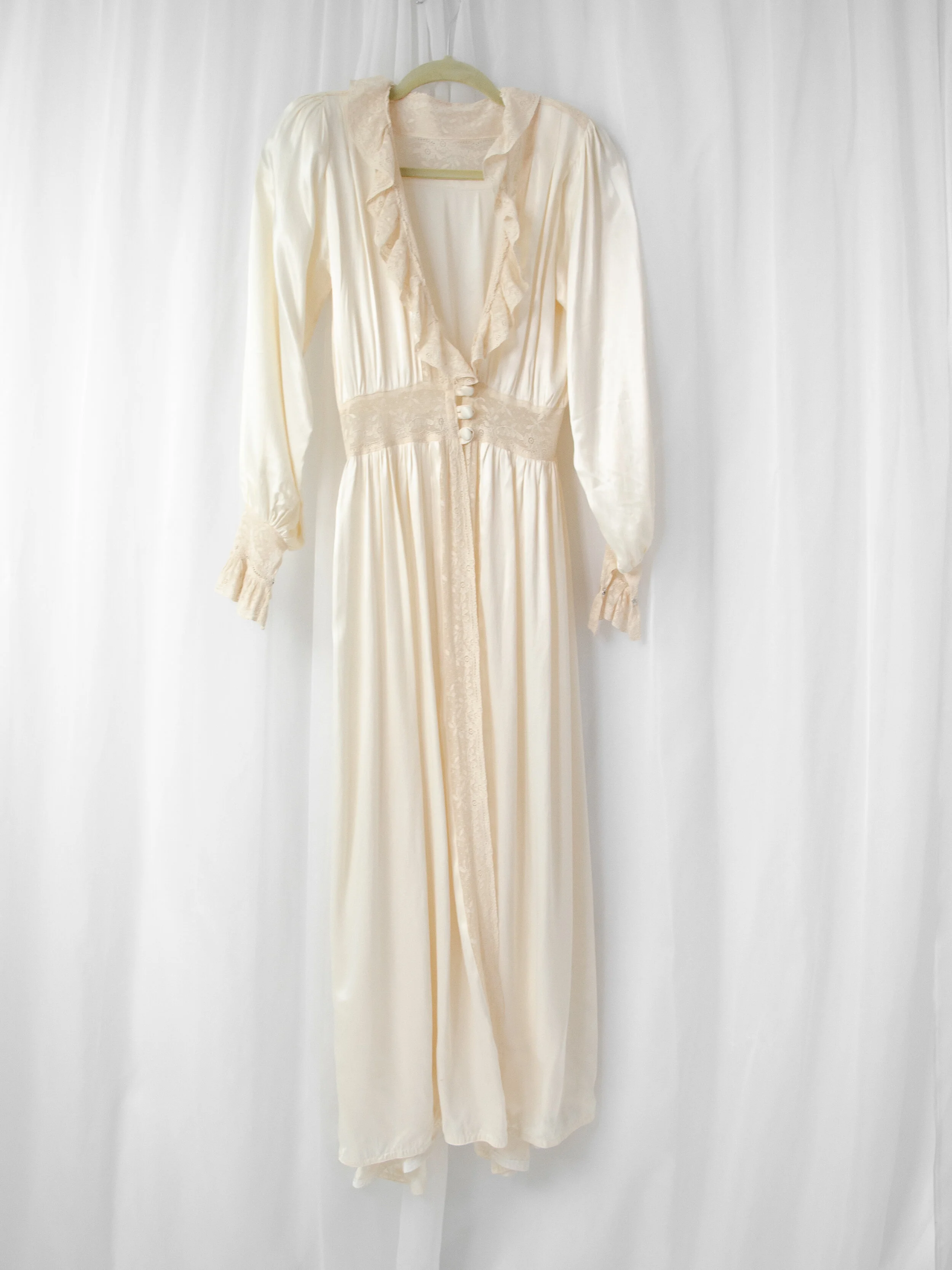 40s Satin Bridal Robe (XS/S)