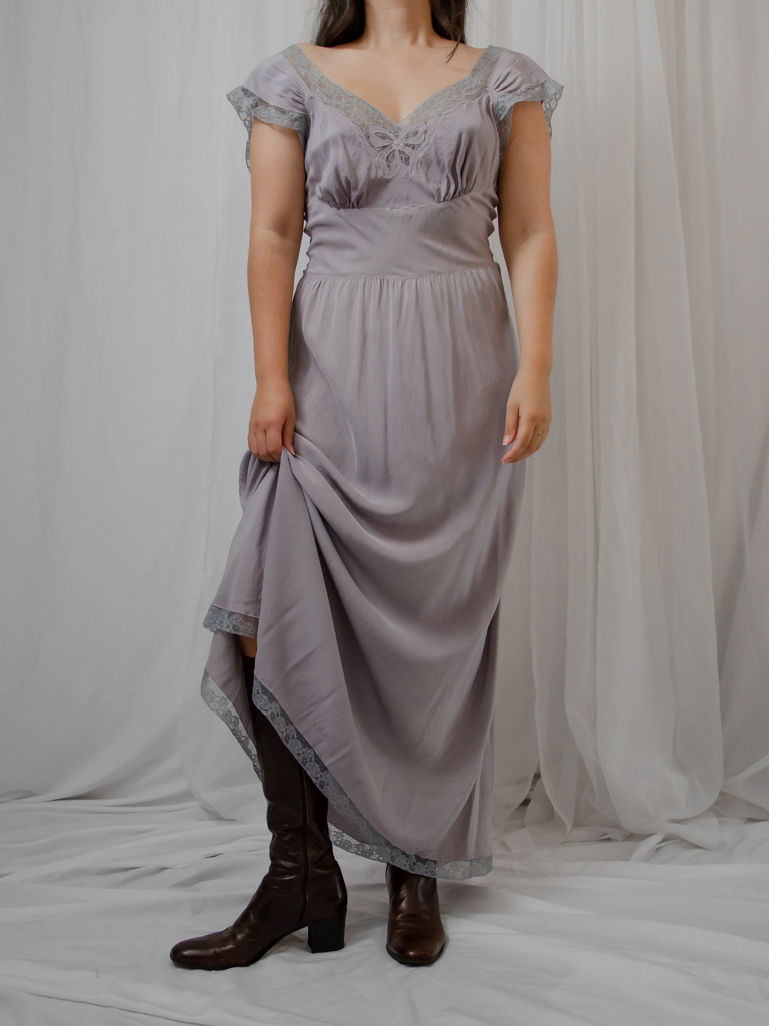 40s Silk Dress (M/L)