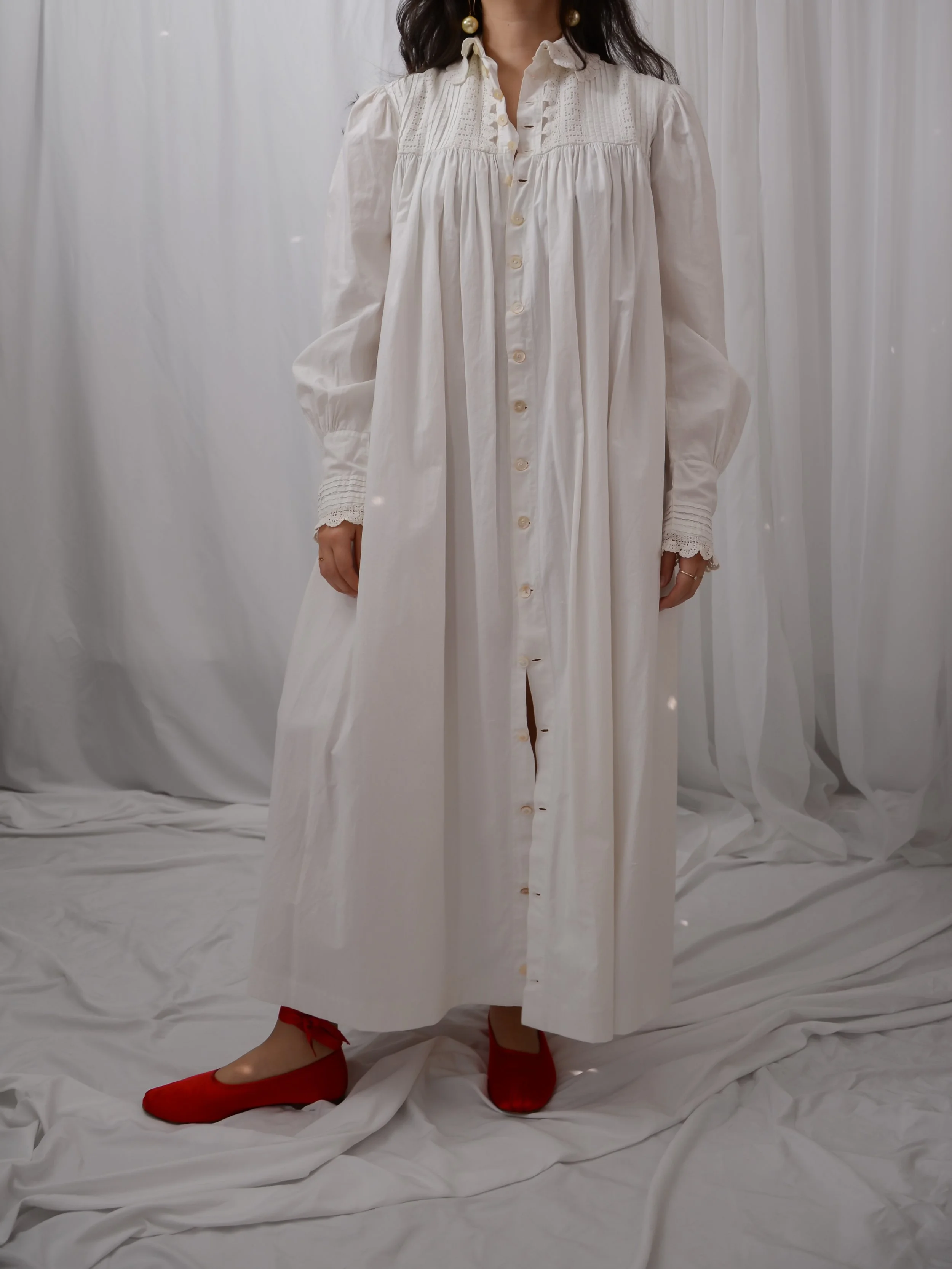 Antique Button Down Dress (S/M)