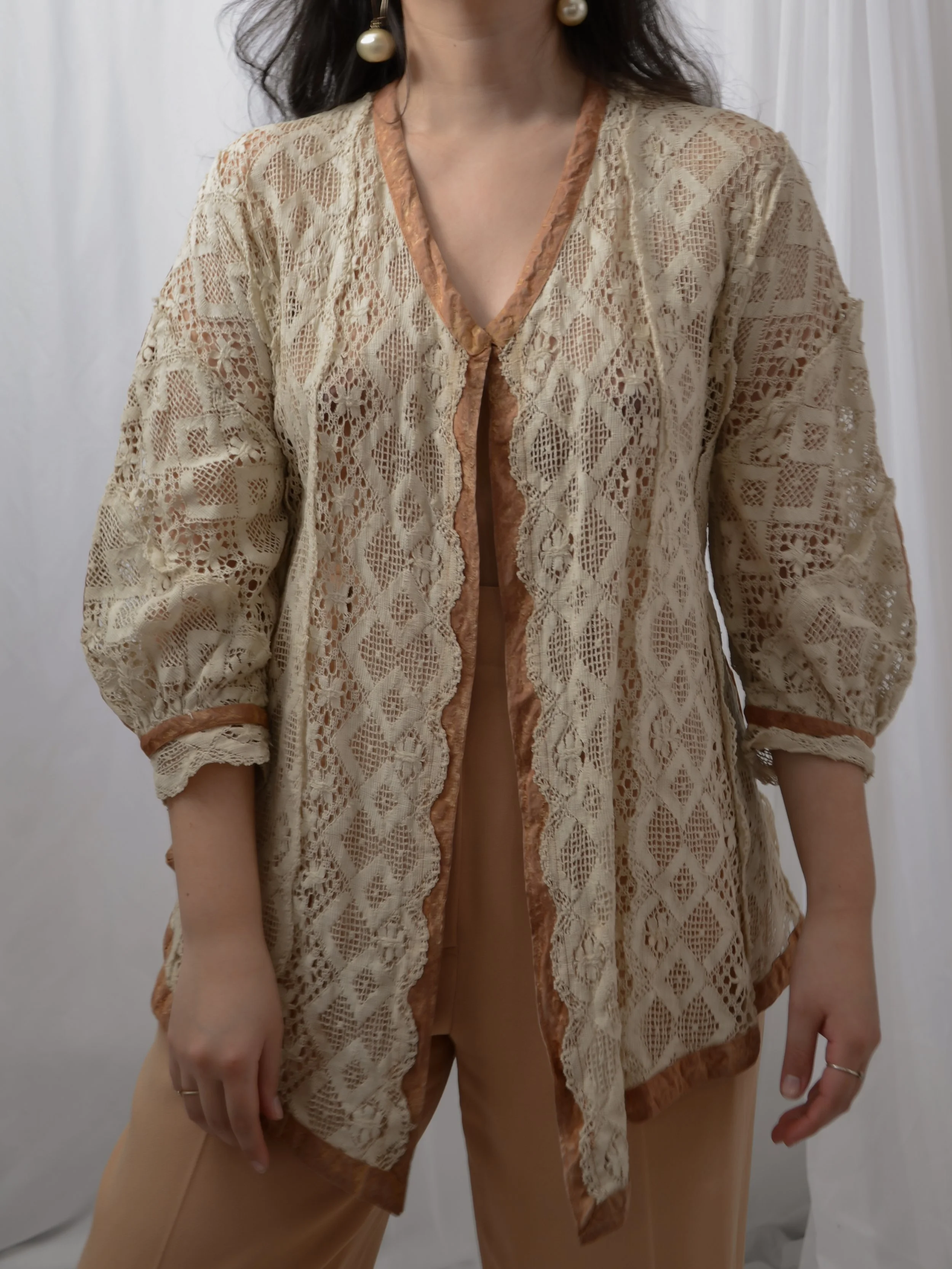 Antique Cotton Lace Jacket (M)