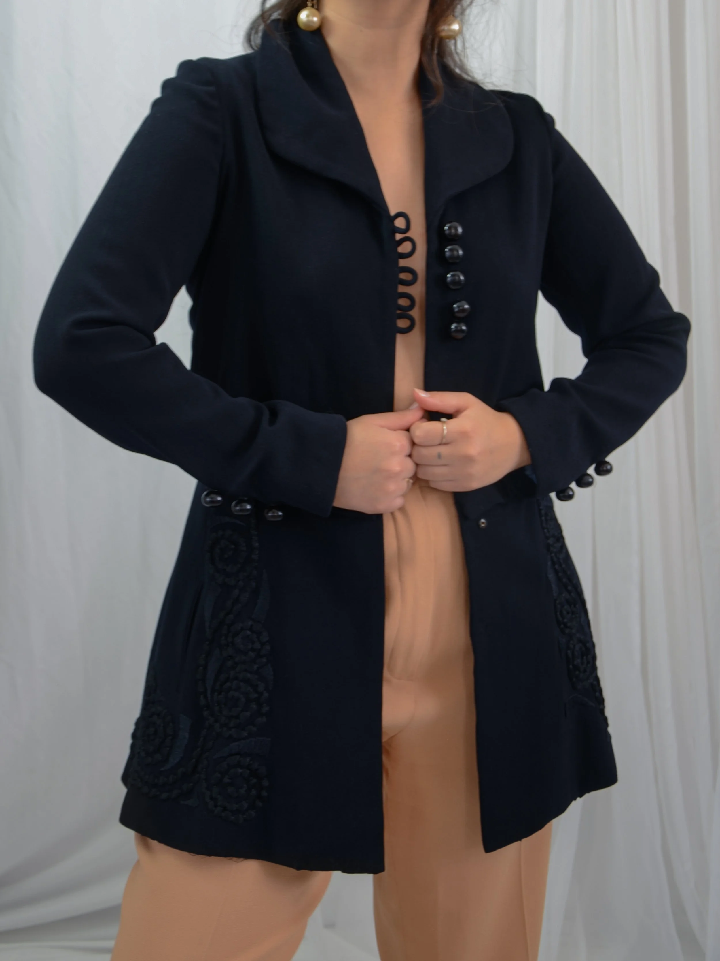 Embroidered Edwardian Walking Jacket (S/M)
