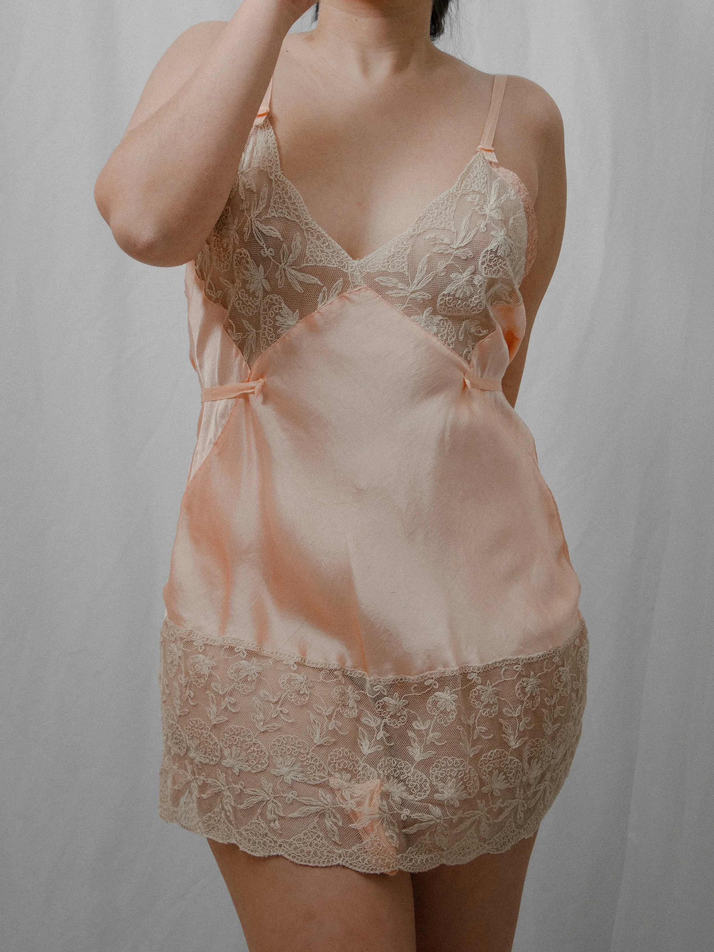 30s Silk Longline Teddy (S/M)
