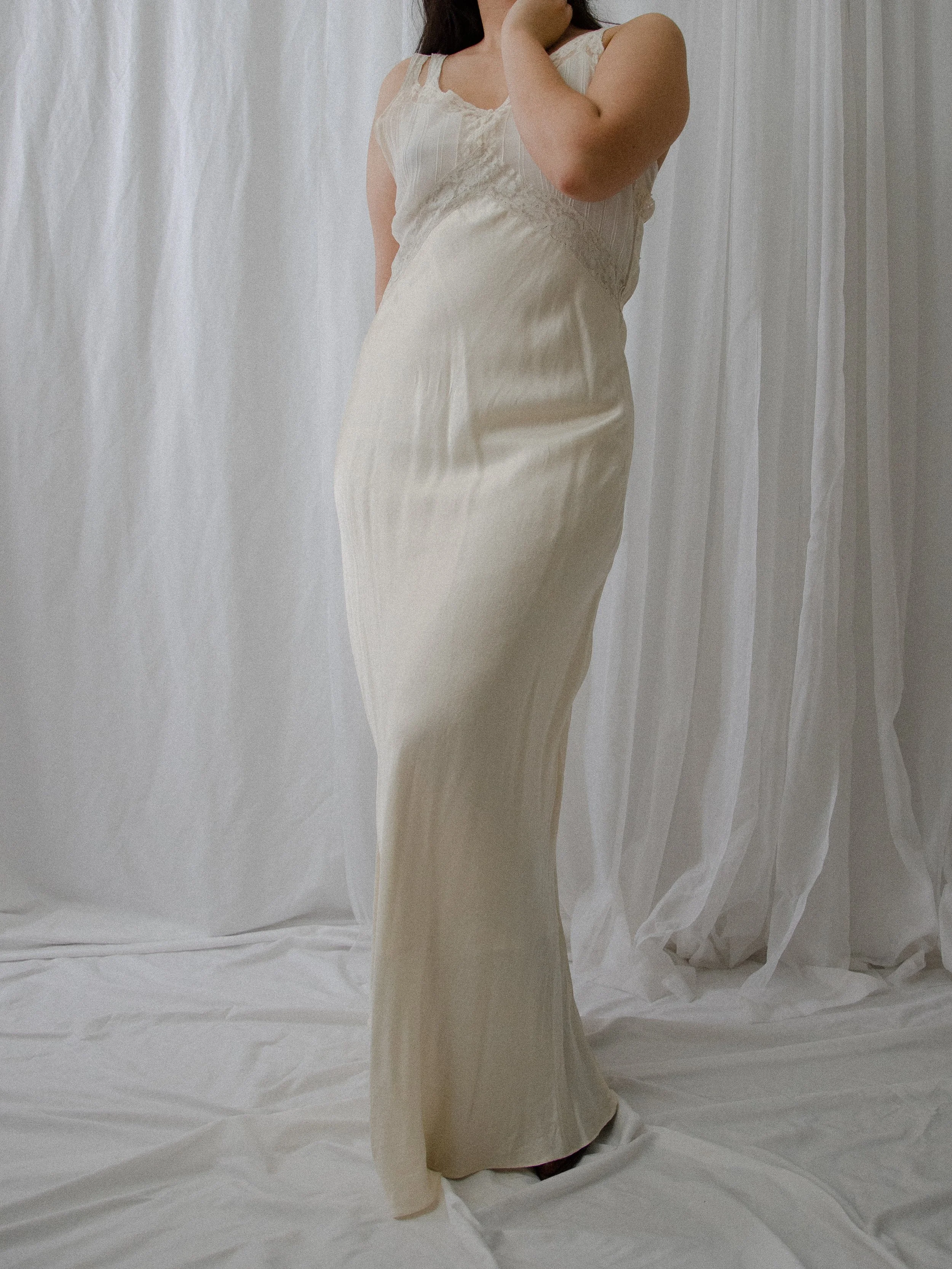30s Silk Slip Dress (M/L)