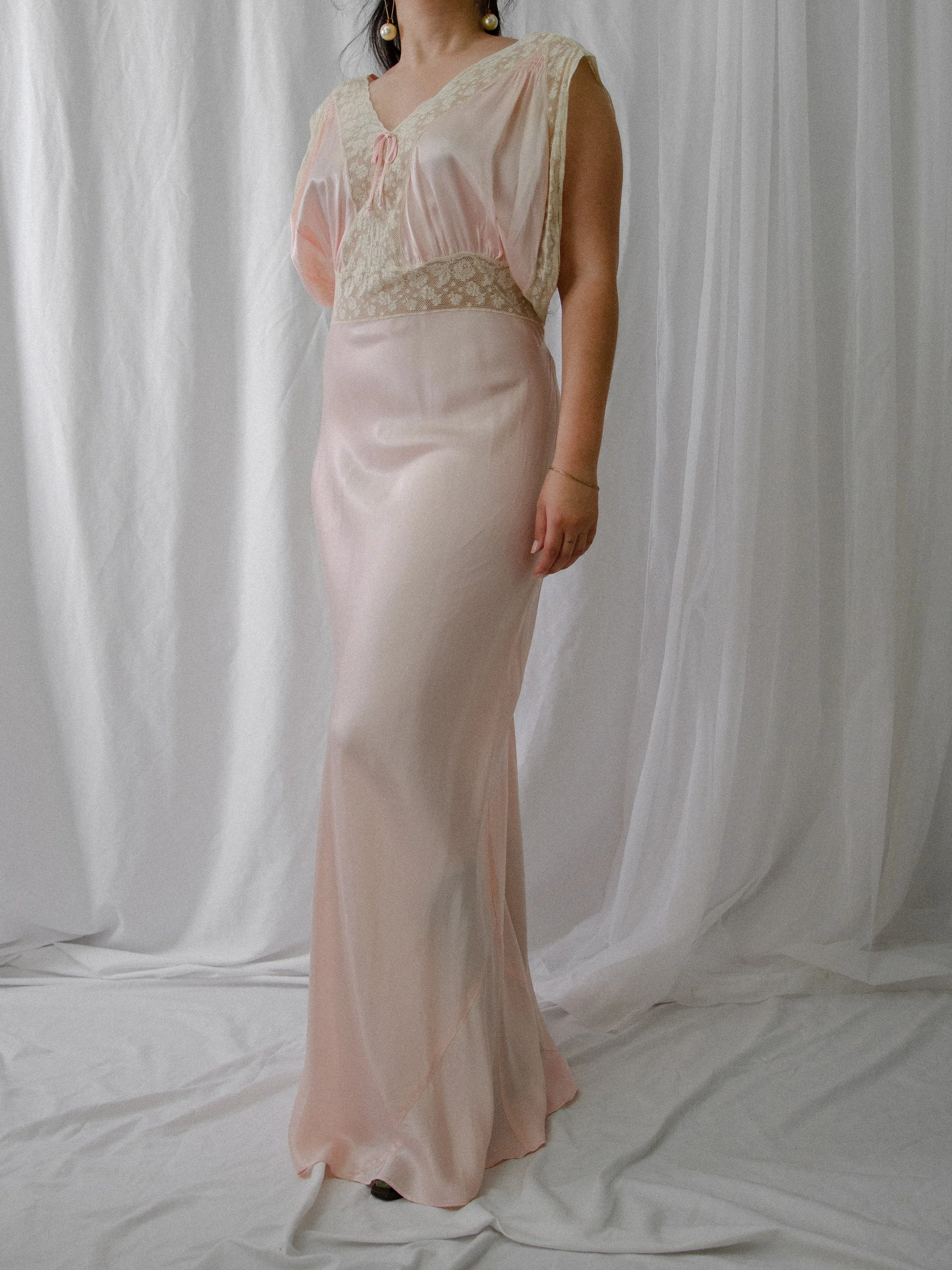 40s Aphrodite Satin Slip Dress (L)