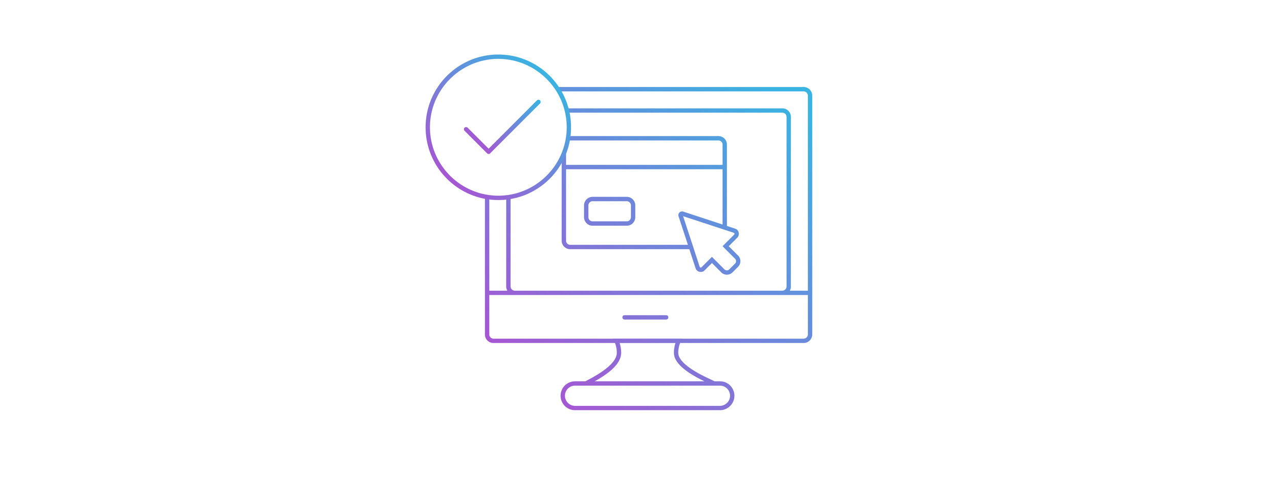 Marsello-created graphic of a computer monitor with tick embedded over it