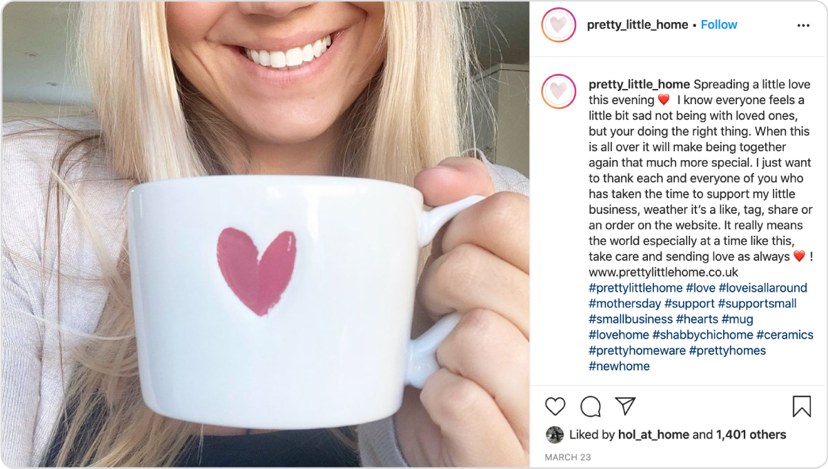 Pretty Little Home uses influencer marketing to reach out to more customers.