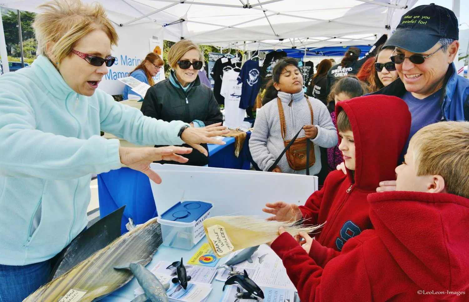 Children visiting the ACS San Francisco Bay Chapter booth at a previous EcoFest