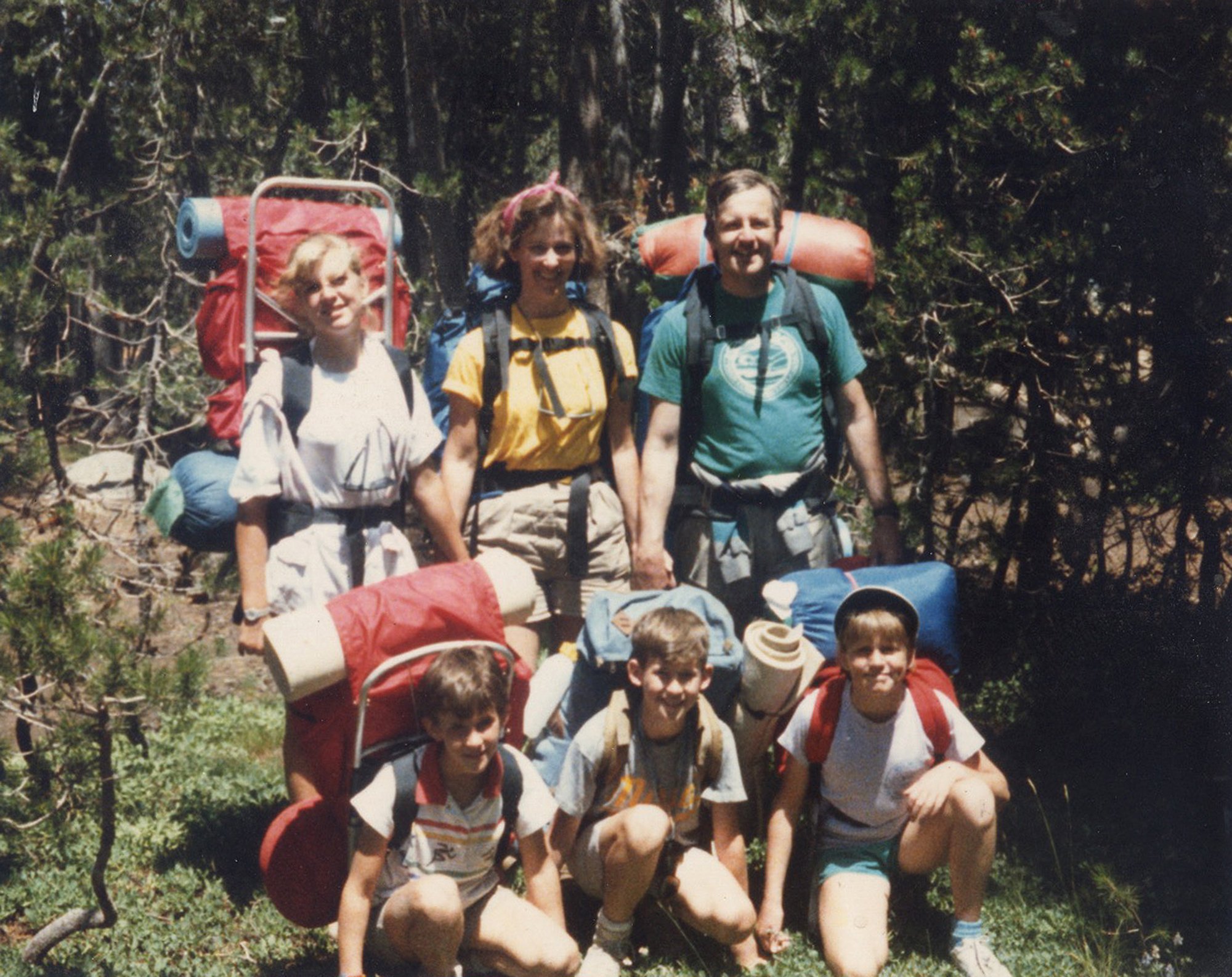 Chris Fitzsimmons backpacking with her family
