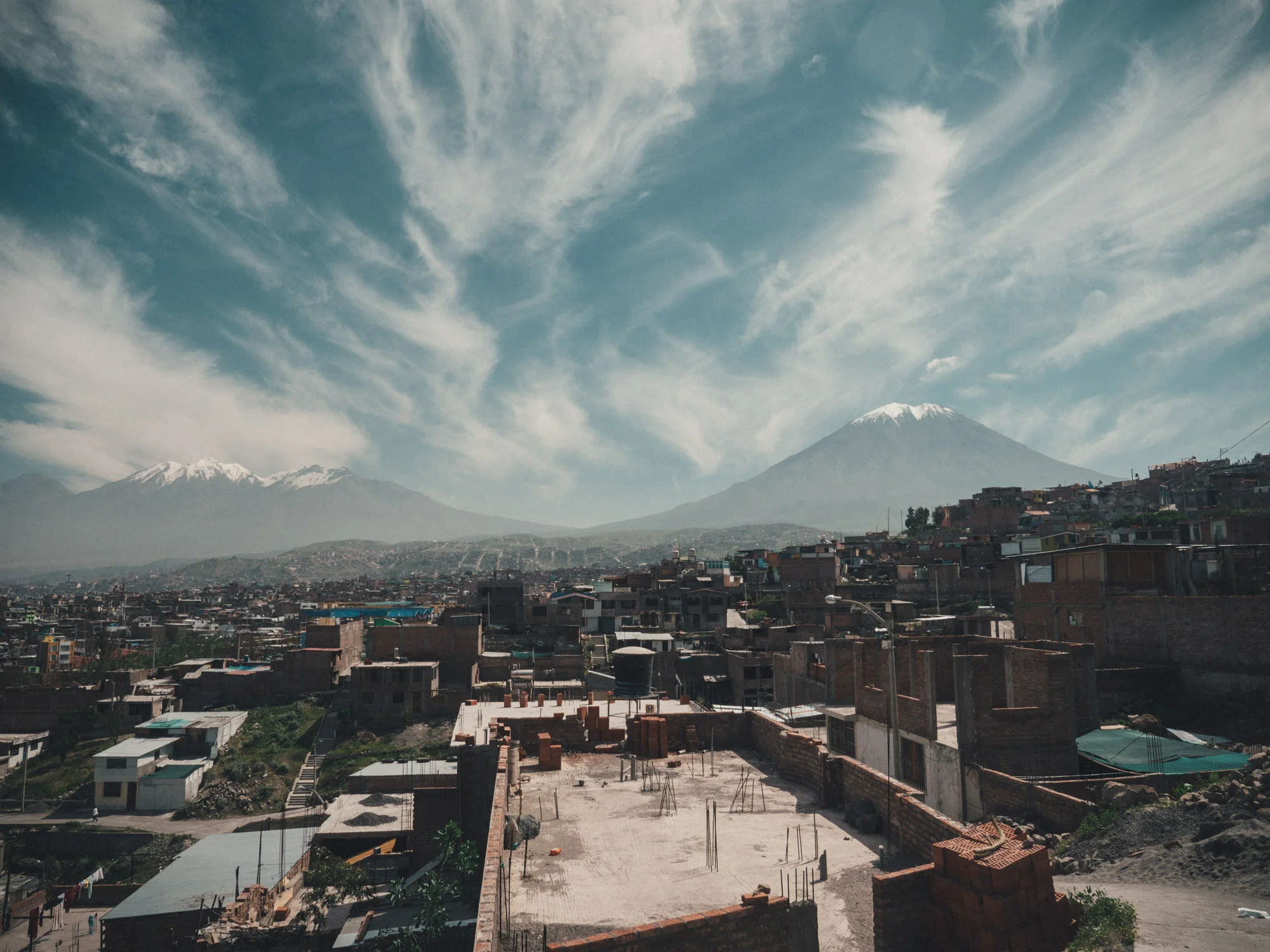 View on Volcán Misti from the outer suburbs of Arequipa