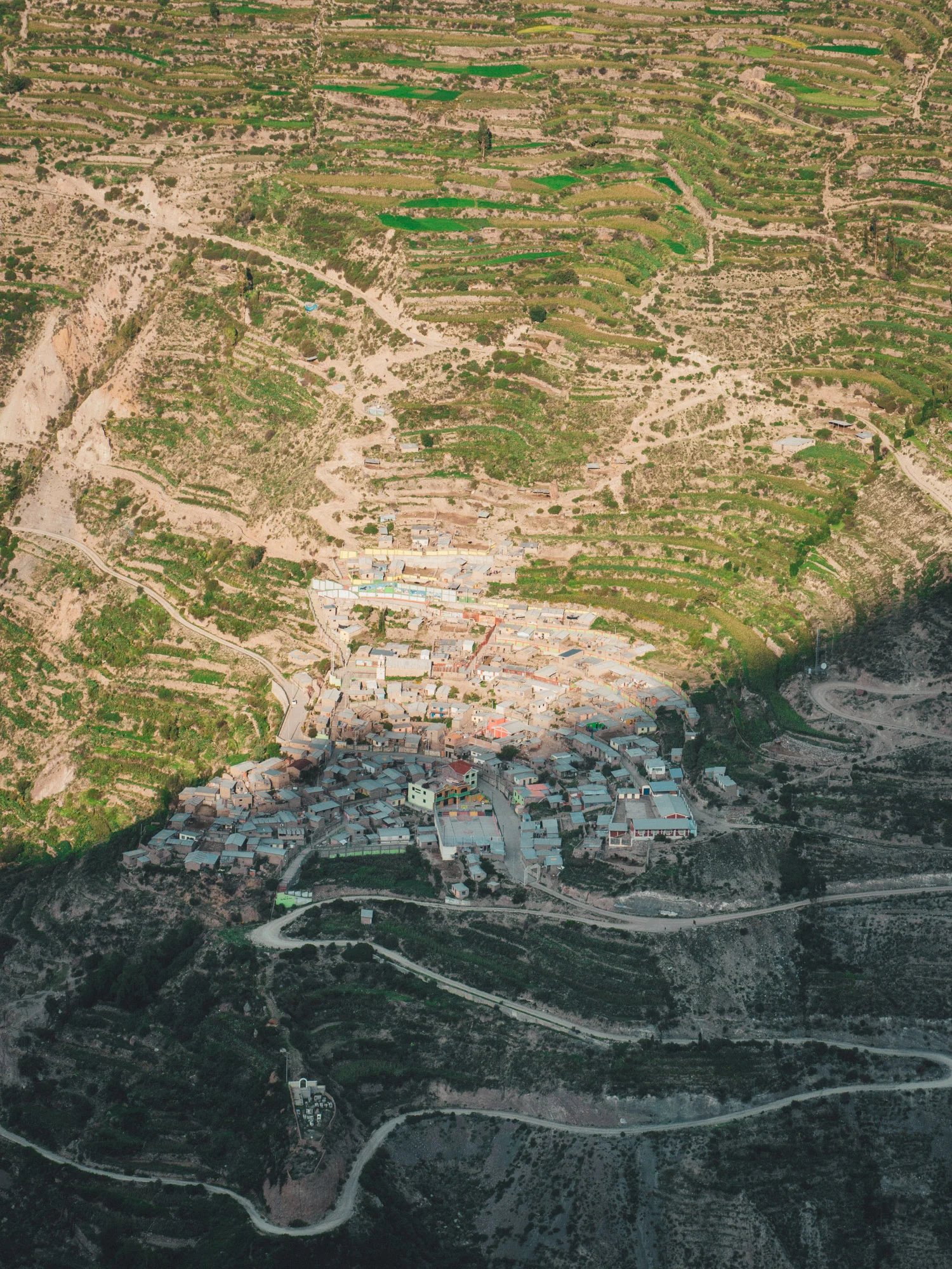 view on Lucco and the road up the canyon.