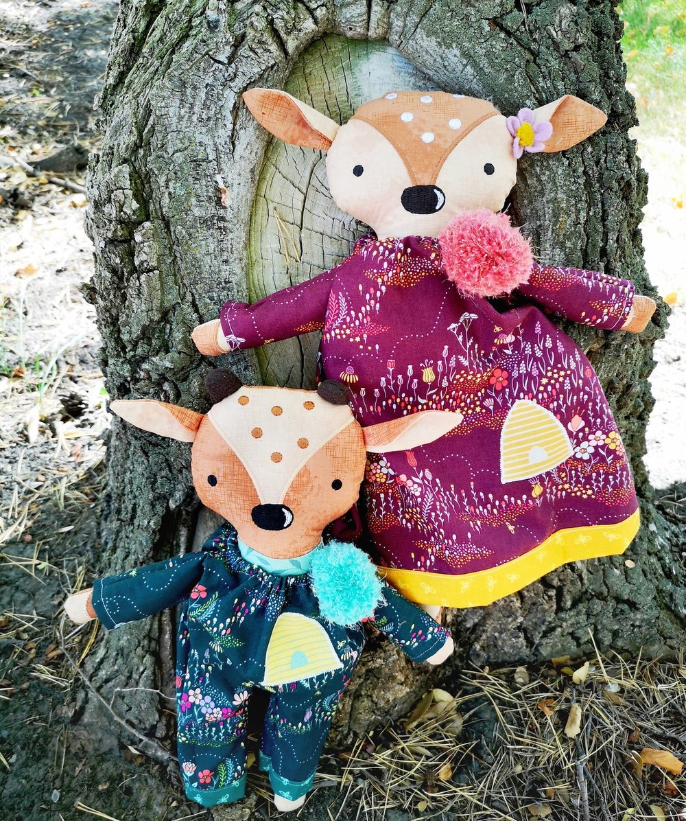 Deer Dolls by Jennifer Long of Bee Sew Inspired