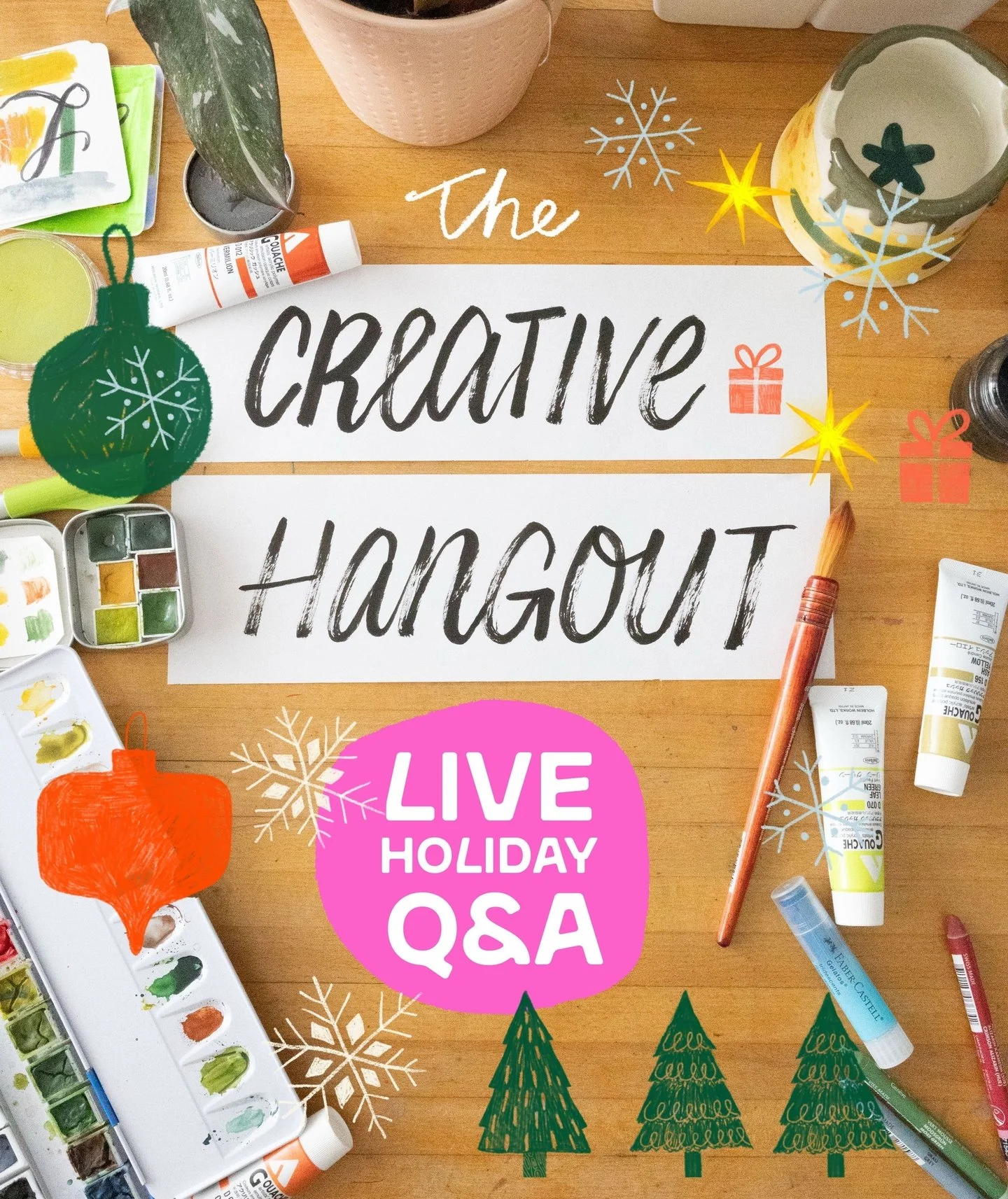 I'm joining 15+ other Skillshare teachers for a FREE Creative Holiday Hangout on Zoom, and you're invited! Think of it as getting all your favorite art teachers in one (virtual) room just to hang out. 🎨✨

Some of the amazing teachers joining: @ohn_m
