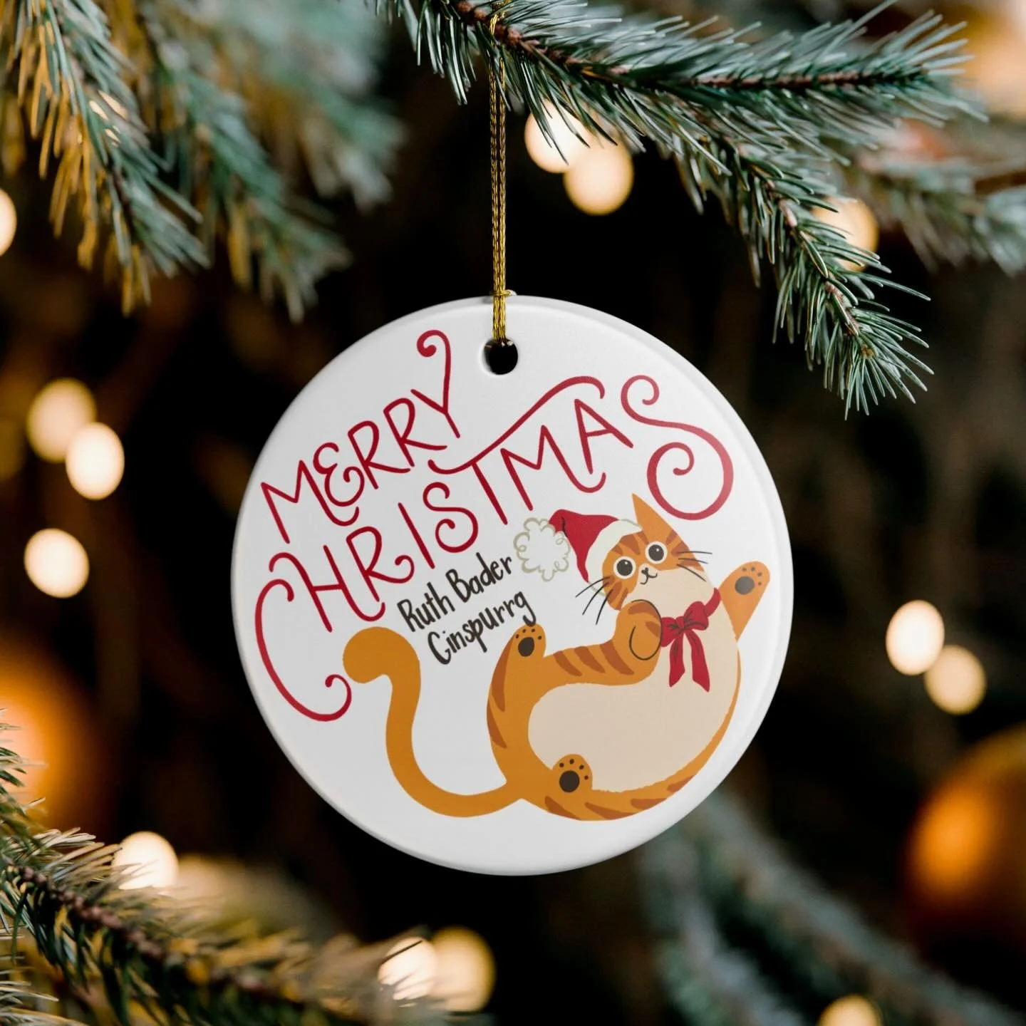 I can&rsquo;t take credit for &lsquo;Ruth Bader Ginspurrg.&rsquo; I googled &lsquo;long cat names&rsquo; and that was my favorite.😂

These personalizable kitty ornaments are on Etsy. Link in bio and stories, as per uzh.&hearts;️