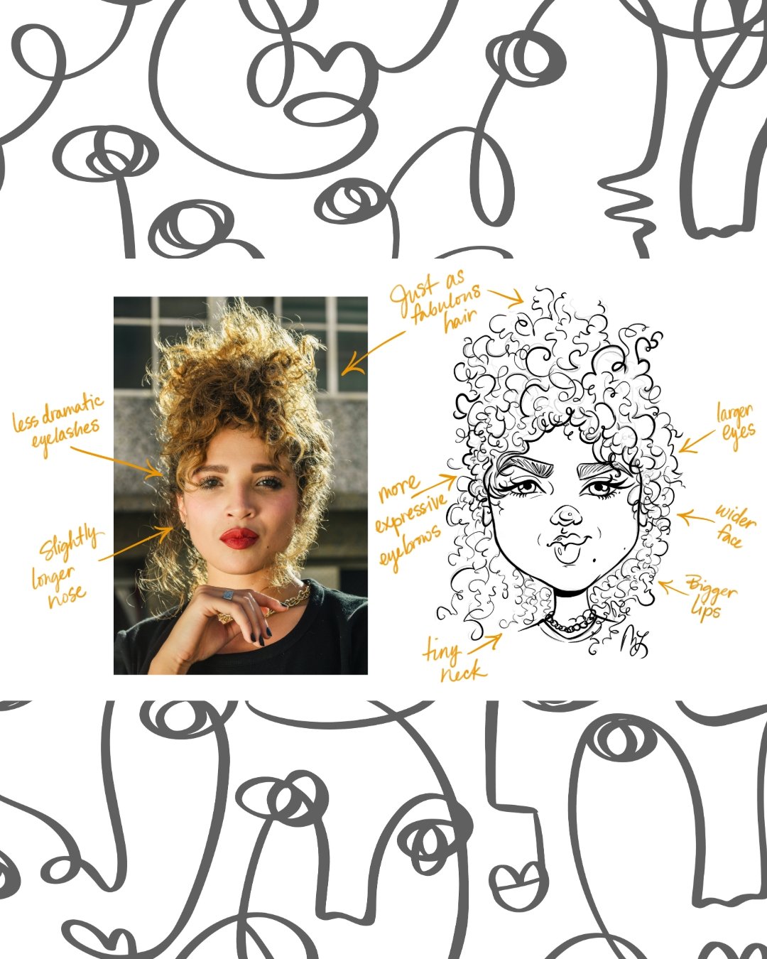 Okay so...what is caricature? 

The dictionary definition of caricature is as follows&hellip;

Caricature &bull; noun
carᐧiᐧcaᐧture
1: exaggeration by means of often ludicrous distortion of parts or characteristics [use this for a text box; suggestio