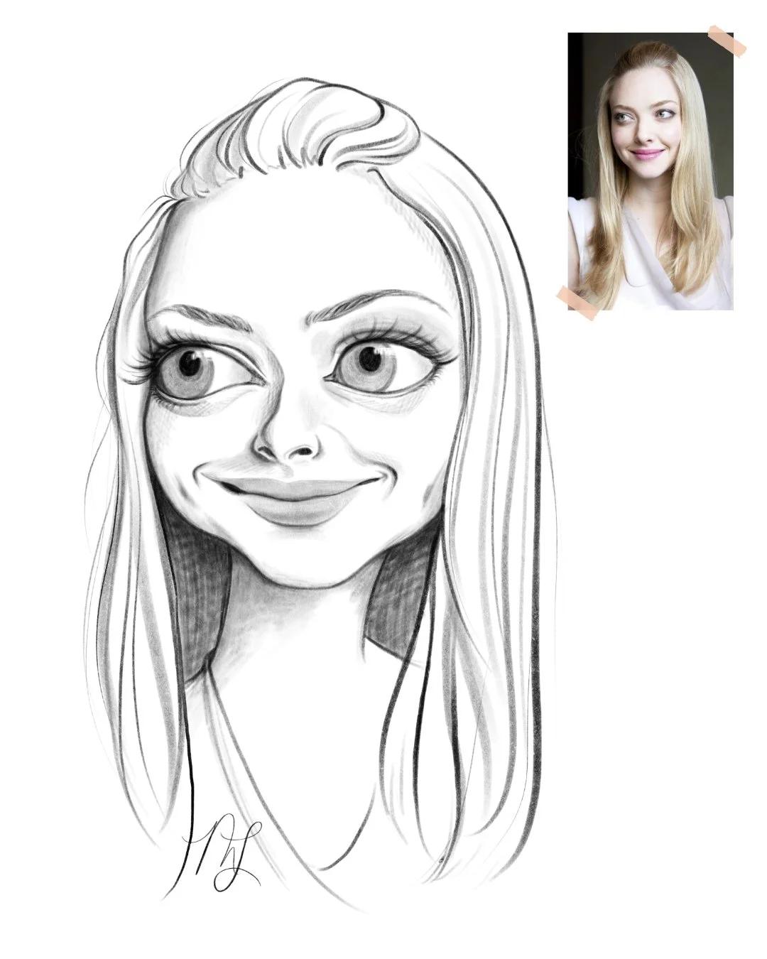 Not every caricature starts out with a great sketch. If you're a beginner, most of them don't.😅 But if you're willing to let yourself draw tons of "bad" sketches in order to eventually get to the good ones? You'll be golden.🌟

This is a c
