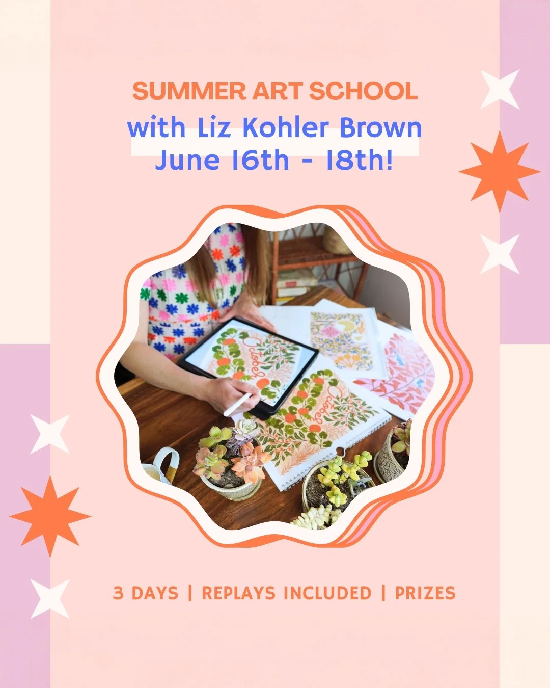 One of my favorite art teachers, the wonderful Liz Kohler Brown, is hosting a free 3-day live event! For three days in June, Liz will teach you to plan, draw, and sell one piece of art, starting with research and SEO. Then we&rsquo;ll go from the ver