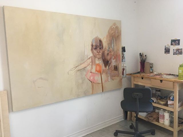 Working on a new painting in my new (and first) studio ☺️