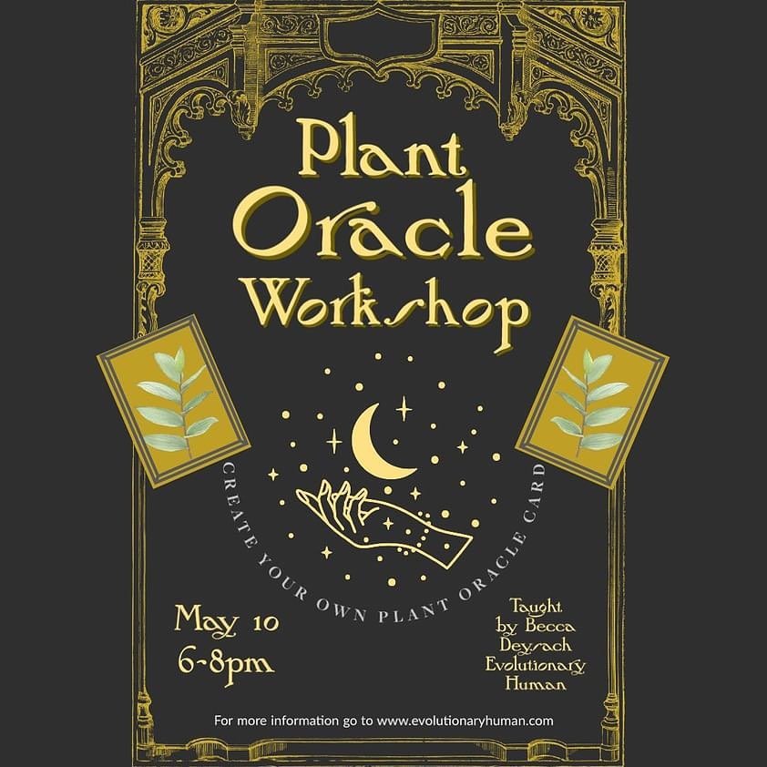 Join me on May 10th in the plant-filled haven of Bestow in Ashland! We&rsquo;ll each pick out a plant, get to know it through sensory exercises and freewriting, then make a plant oracle card using the medium of your choice. 
.
Adult beverages are ava