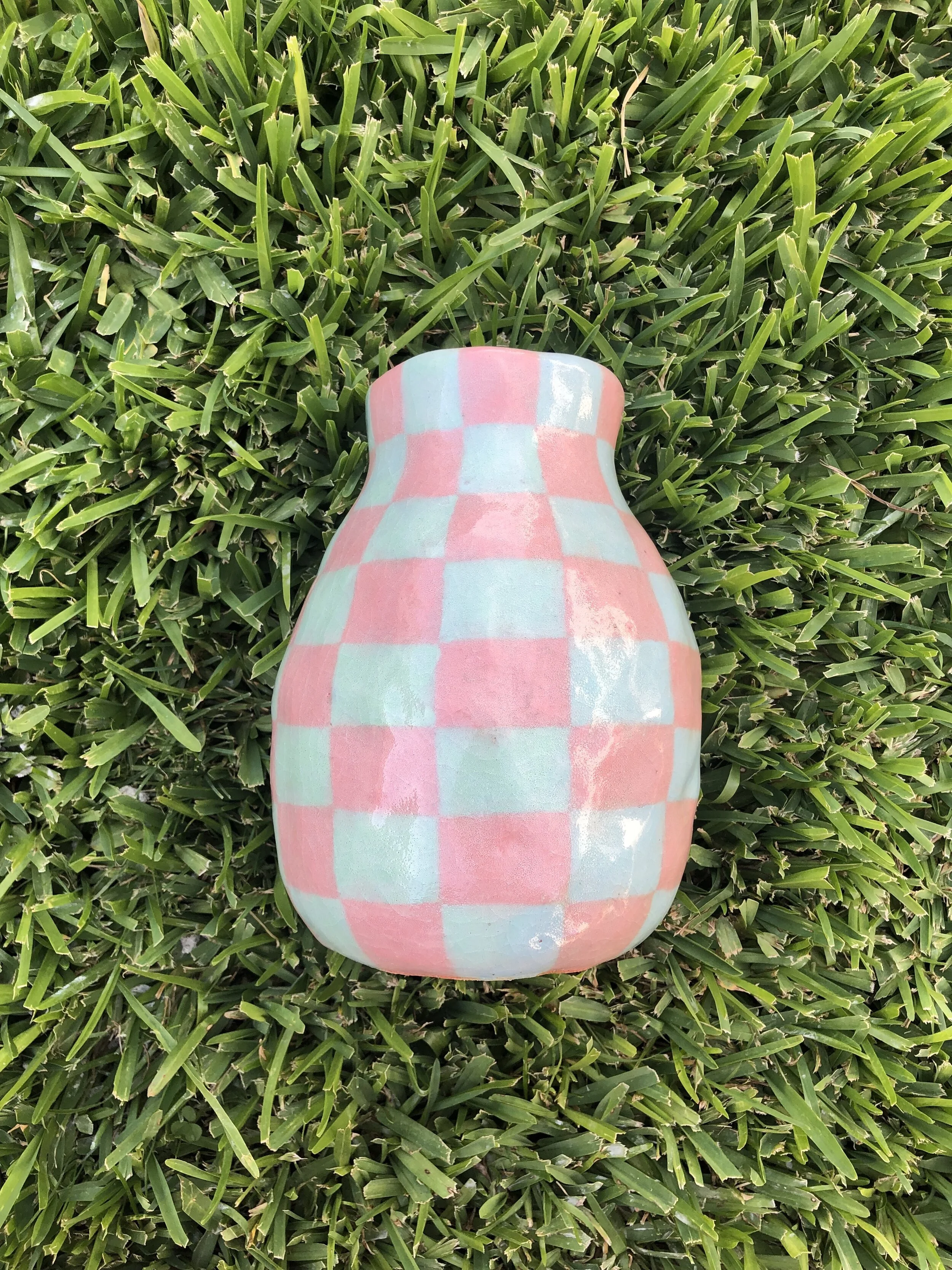 pink and blue checkered vase 2.jpg