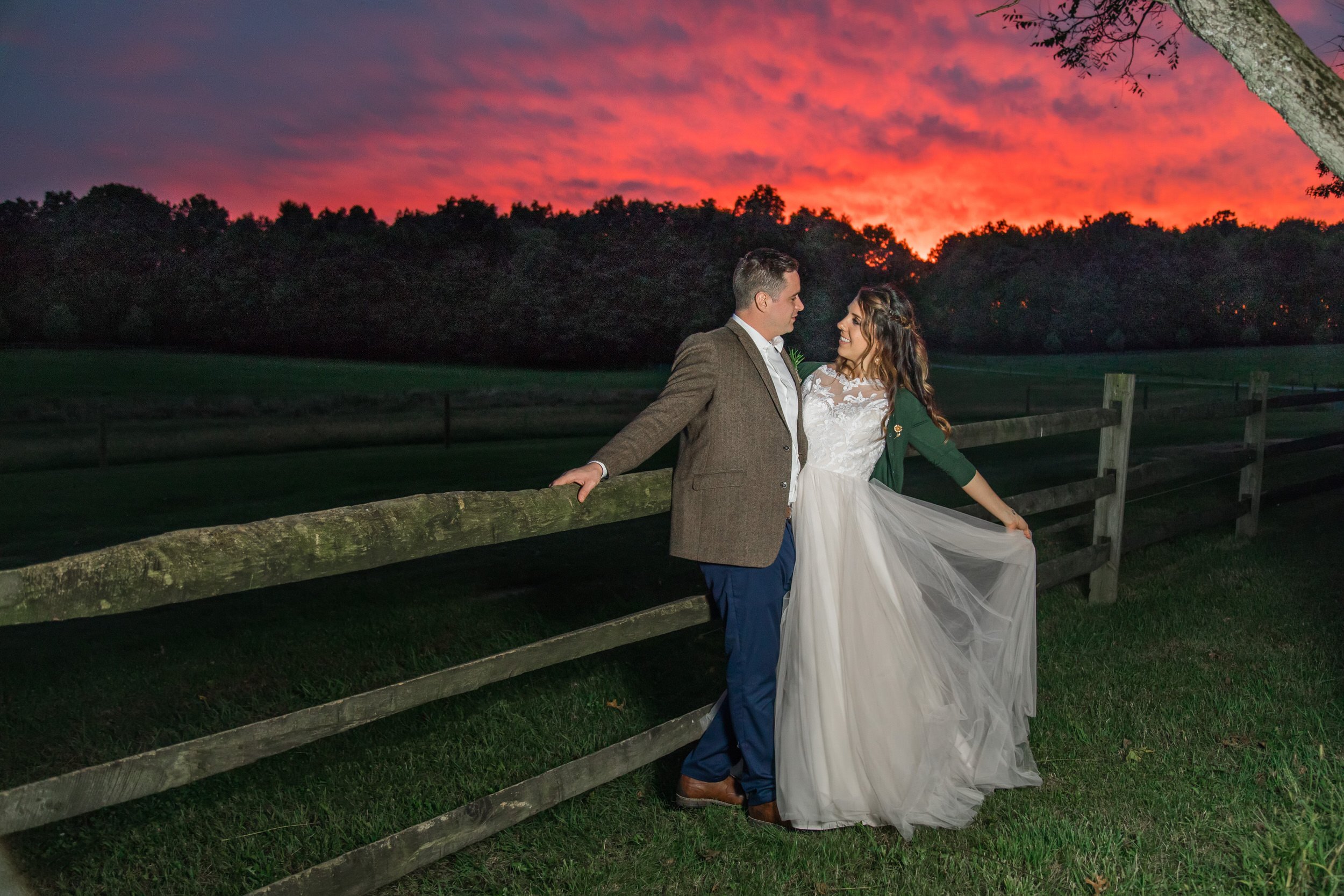 farm wedding venue in pa sunset pictures
