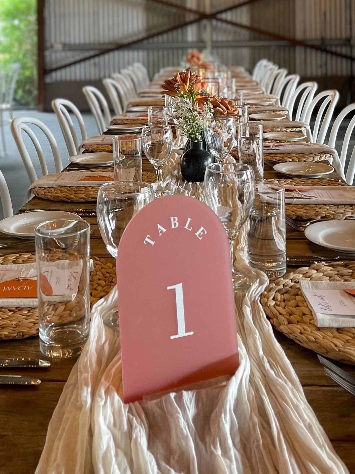 Rust Acrylic Arched Table Numbers # $10 each