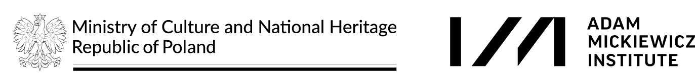 logos for Adam Mickiewicz Institute and the Polish Ministry of Culture