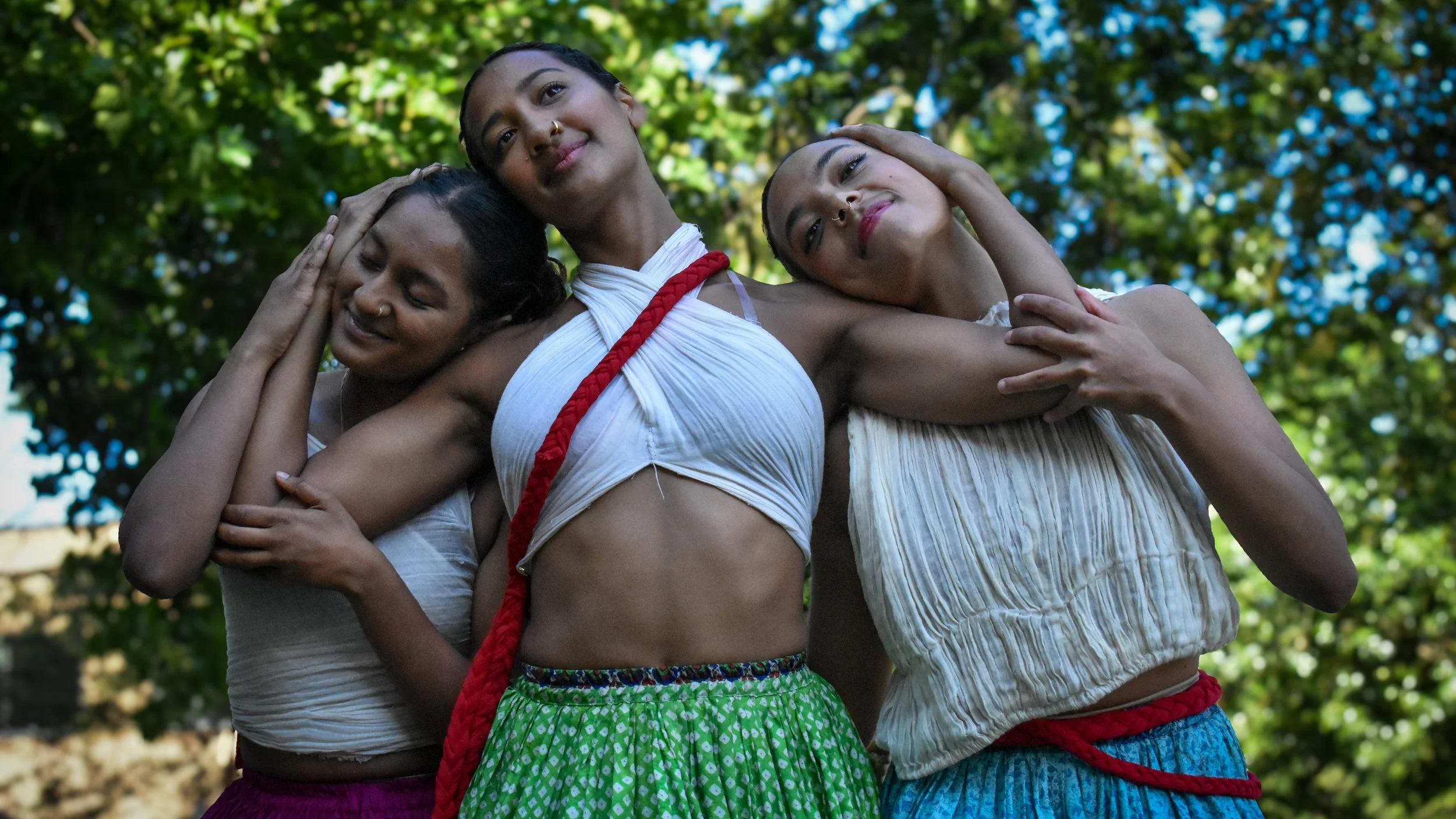 Three female dancers from Roots to Rise by Nandida Shankardass, photo: Eve McDonald