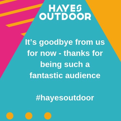 It&rsquo;s goodbye from us for now and thanks to everyone who has made our first #HayesOutdoor festival such a spectacular success. We would like to thank our wonderful audience, performers and supporters and of course out team too. See you in 2019!
