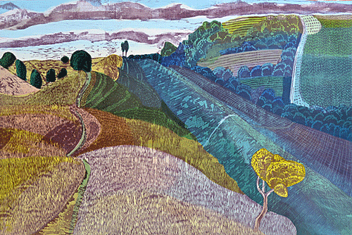   Land of Hodd   version 1  woodcut/oil 890mm x 600mm SOLD Further versions available   