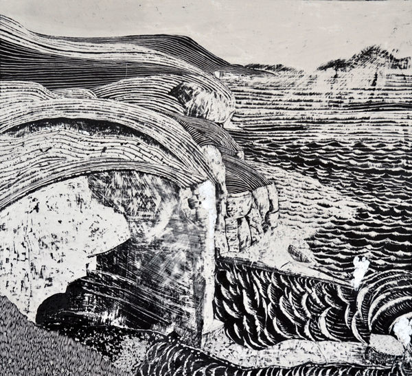   Cave with no Name  Sgraffito 650mm x 580mm   
