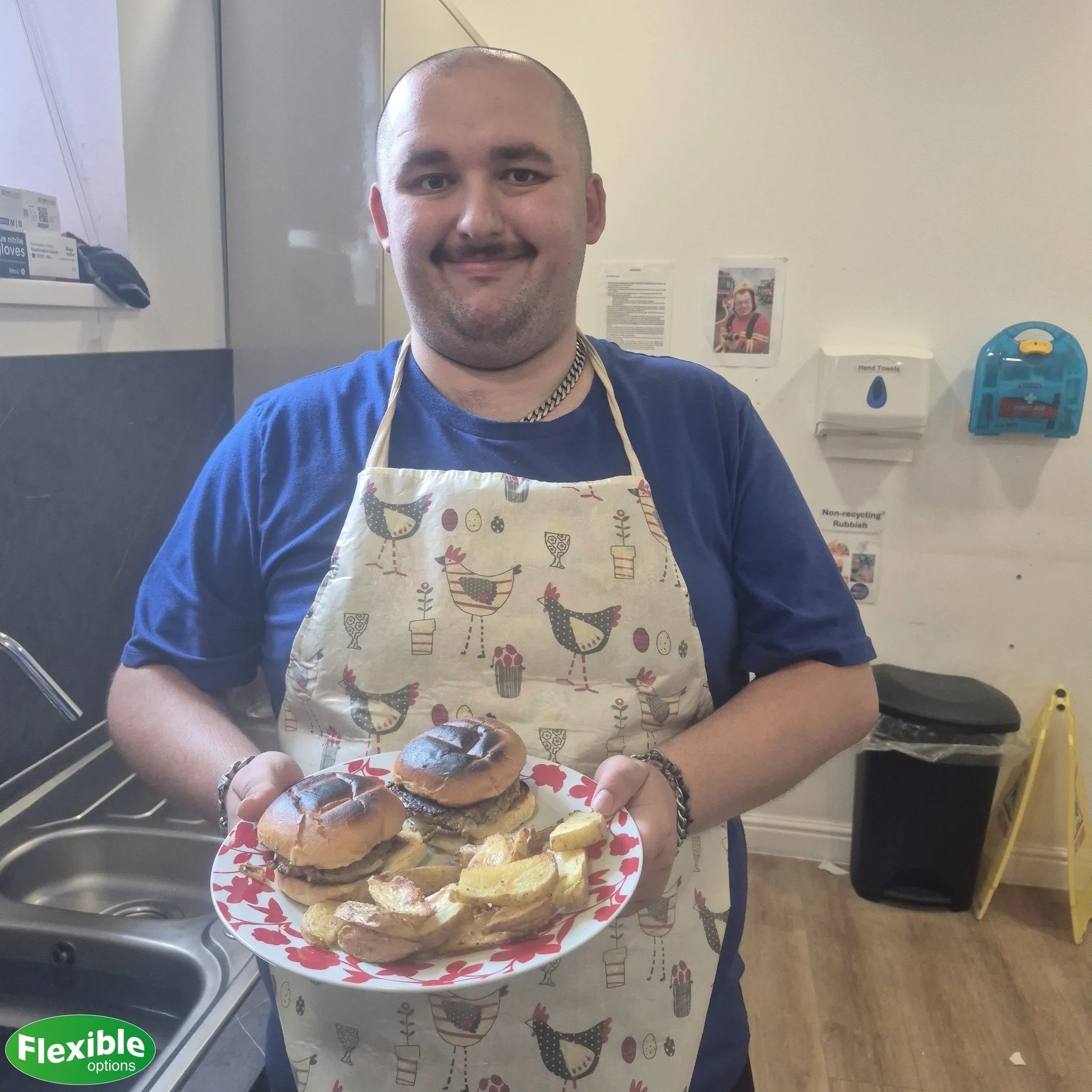 Kye made these incredible-looking homemade burgers and potato wedges during his recent cooking session. Amazing.
