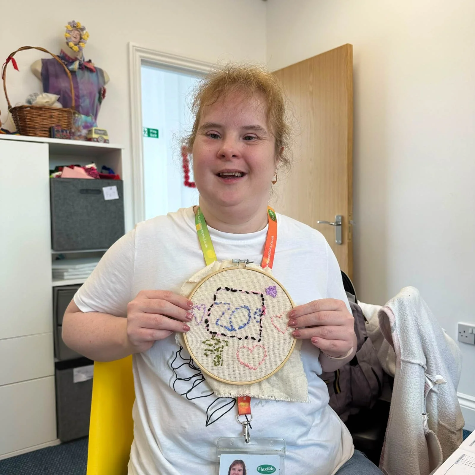 Zoe Shows Off Her Embroidery Skills