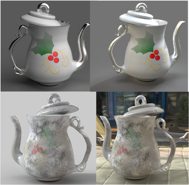 This was my second model design and render. With this object, I focused on texture. On one side is the pristine tea pot, and on the other side I focused on an item that might be found in a game such as Skyrim or Fallout, weathered, worn, and tarnish…