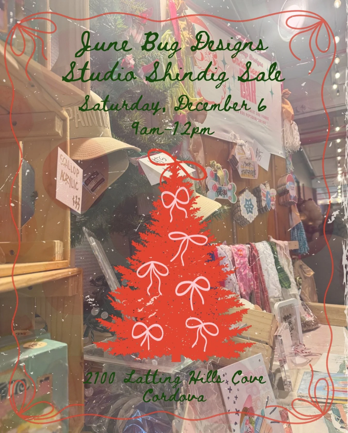 TODAY! The studio is open for a short time to grab your favorite handcrafted gifts! 9am-12pm!