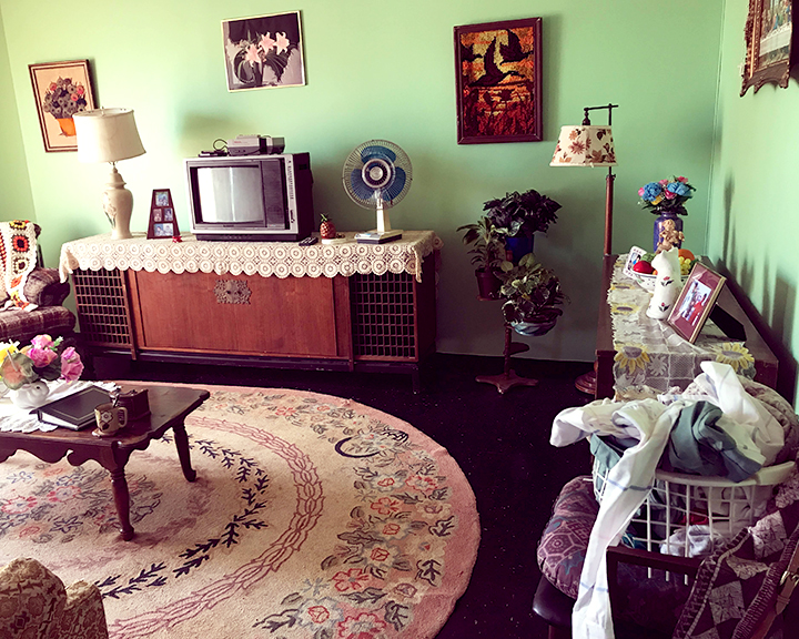 The rythm of the family is led by the routine the ever present chores such as laundry or ironing.