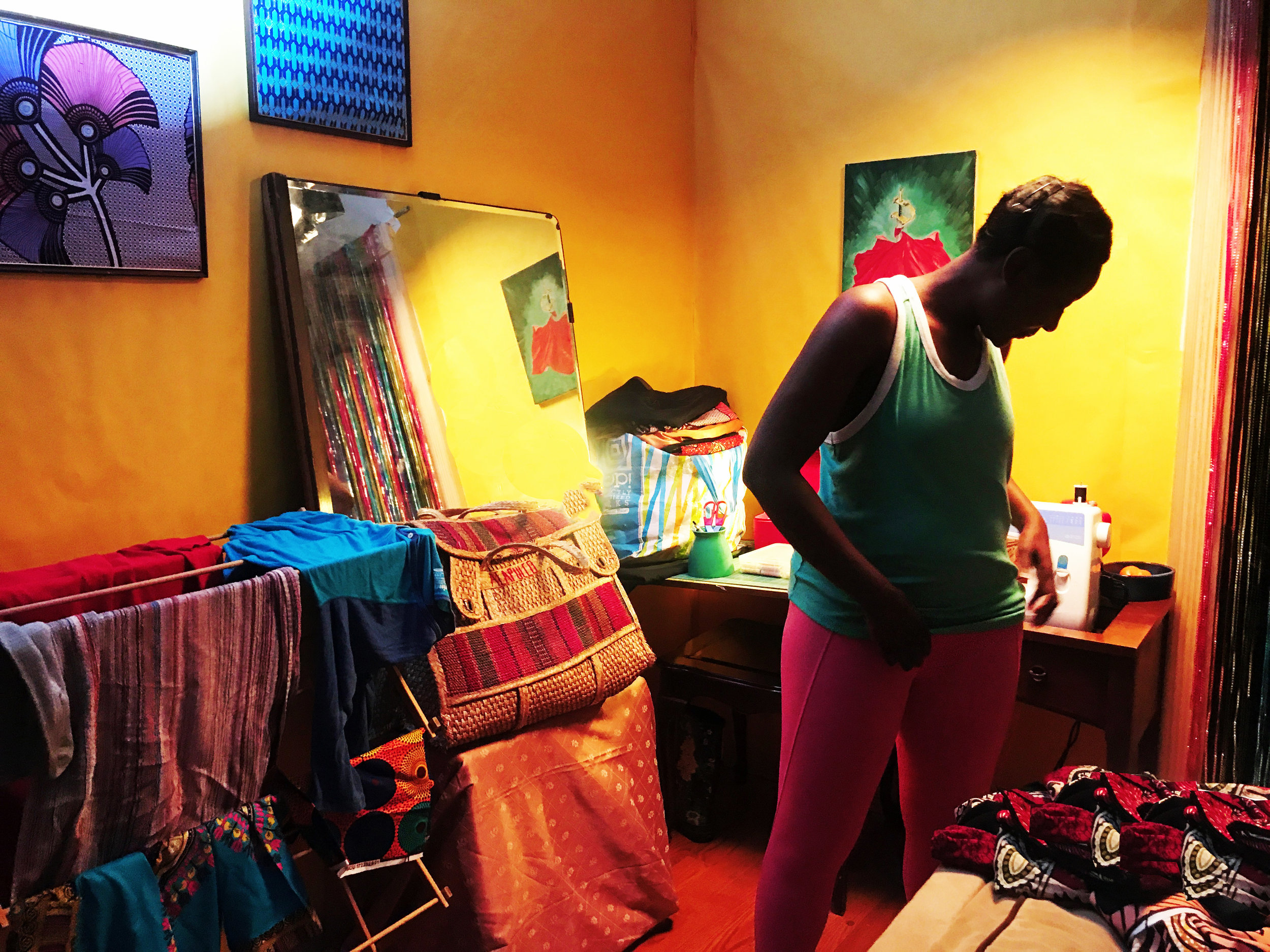 Costumes help characters blend into their owns spaces. In the same breath, the characters stood out of place when they step in each other’s apartment.