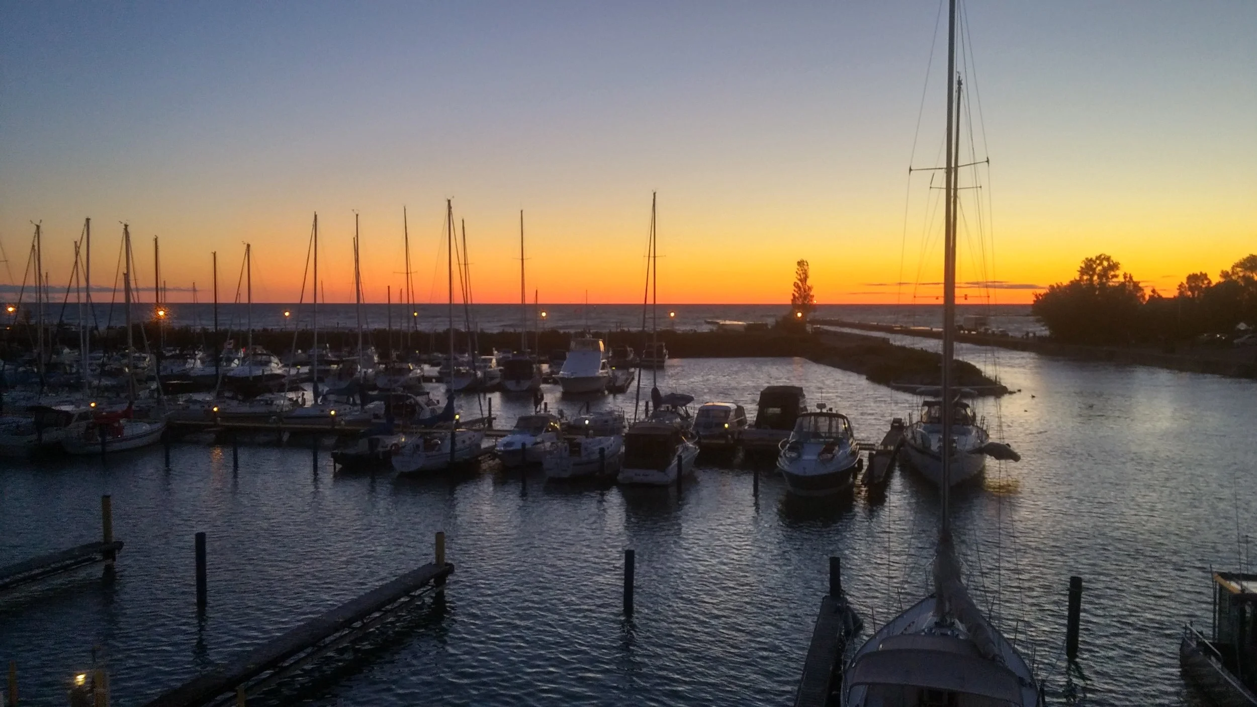 Summer sunset at Kincardine Harbour