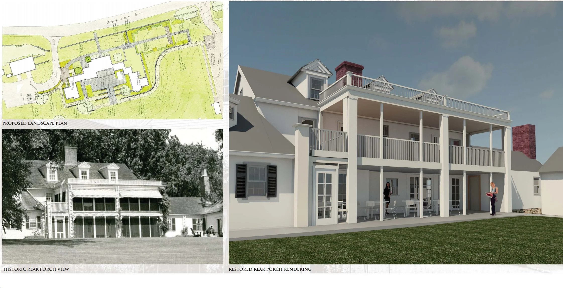 Rendering by Spencer, Sullivan & Vogt of restored rear of property