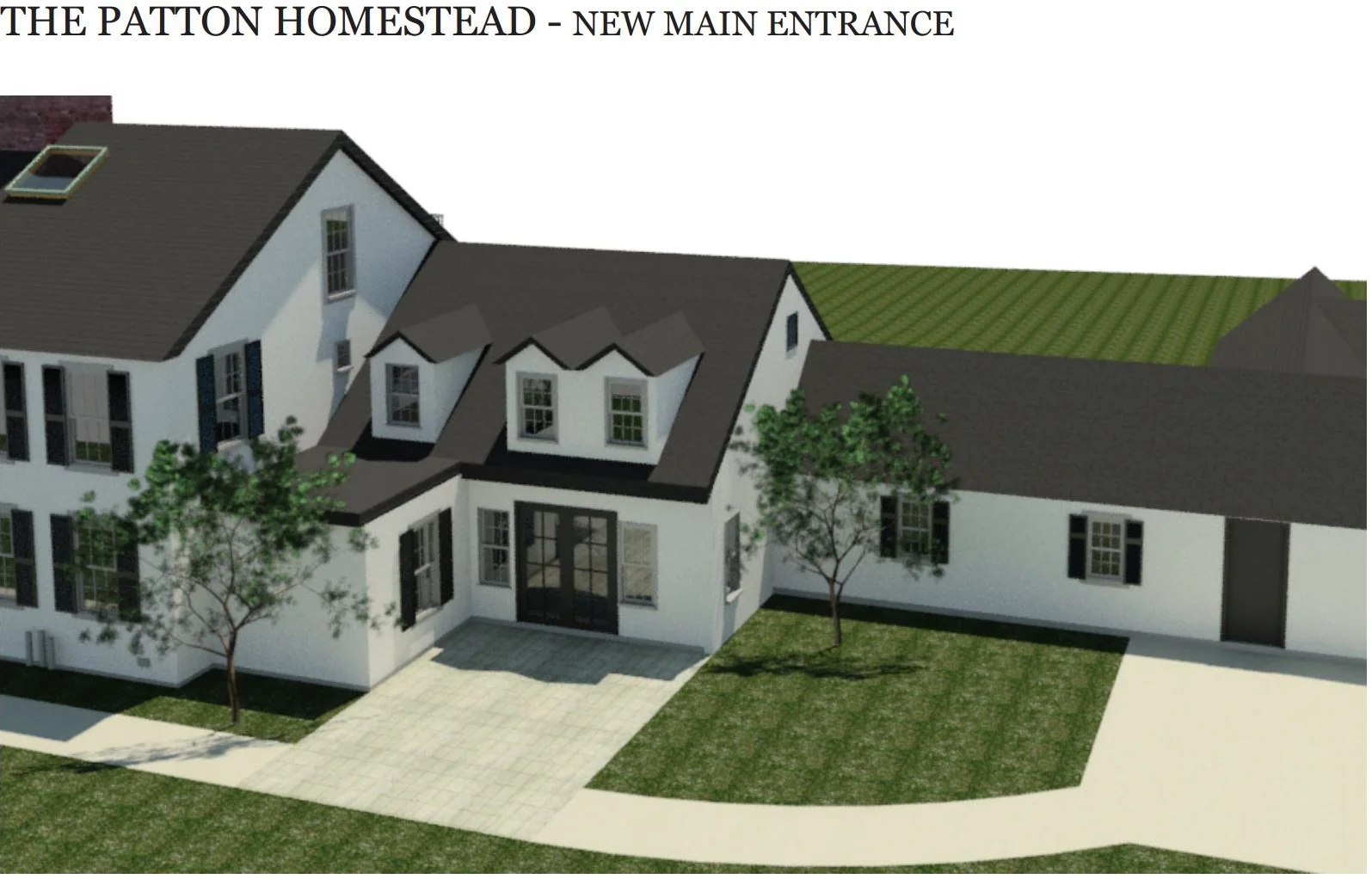 Rendering by Spencer, Sullivan & Vogt of new main entrance