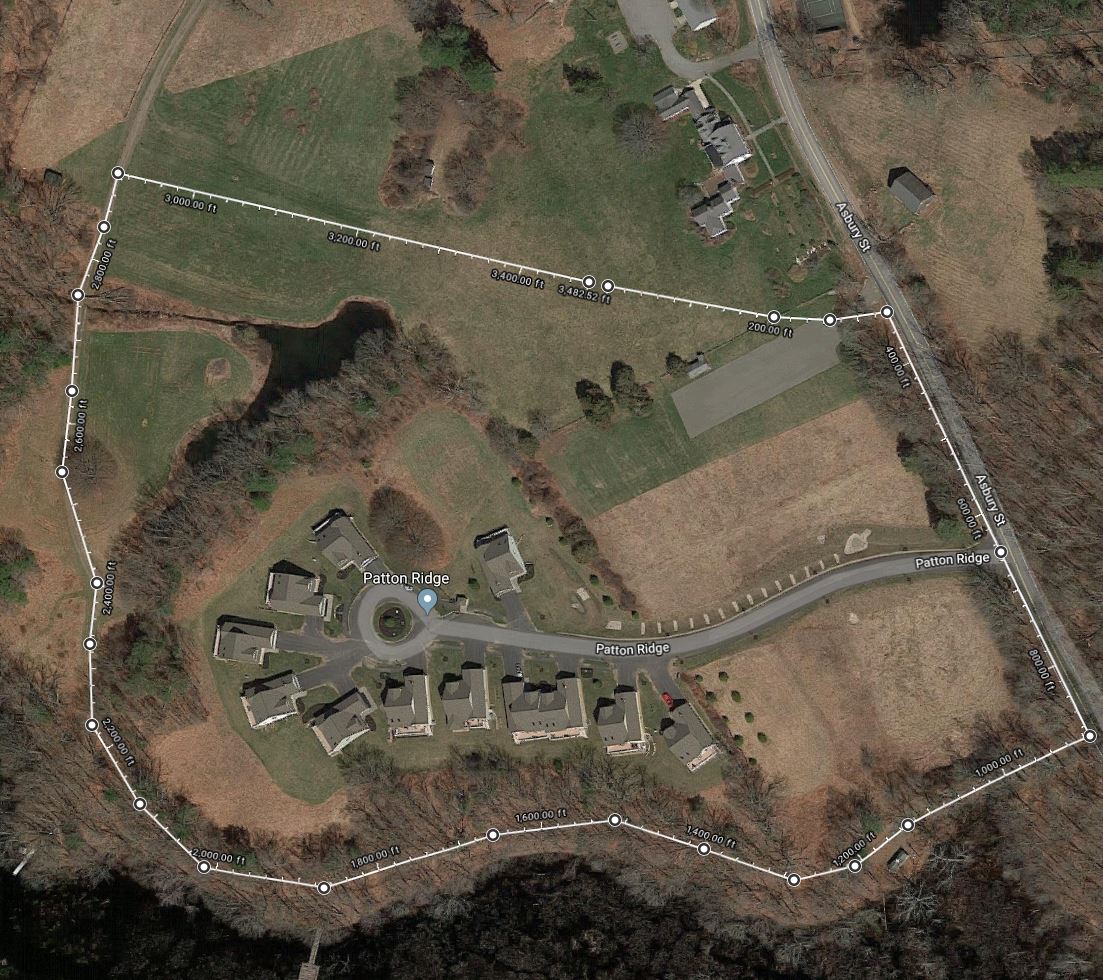 1K Fun Run Route along the Ipswich & back to the Patton Homestead