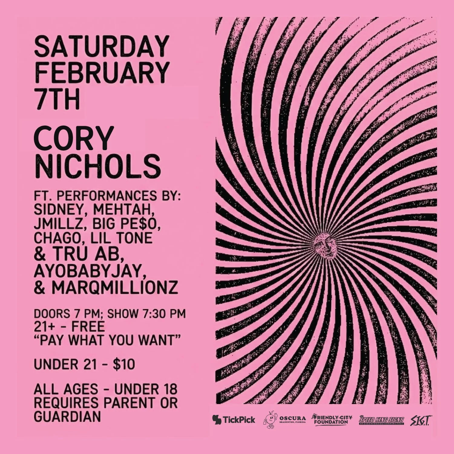 Cory Nichols w/ Sidney, Mehtah, JMillz, Big Pe$o, Chago, Lil Tone &amp; Tru AB, &amp; More