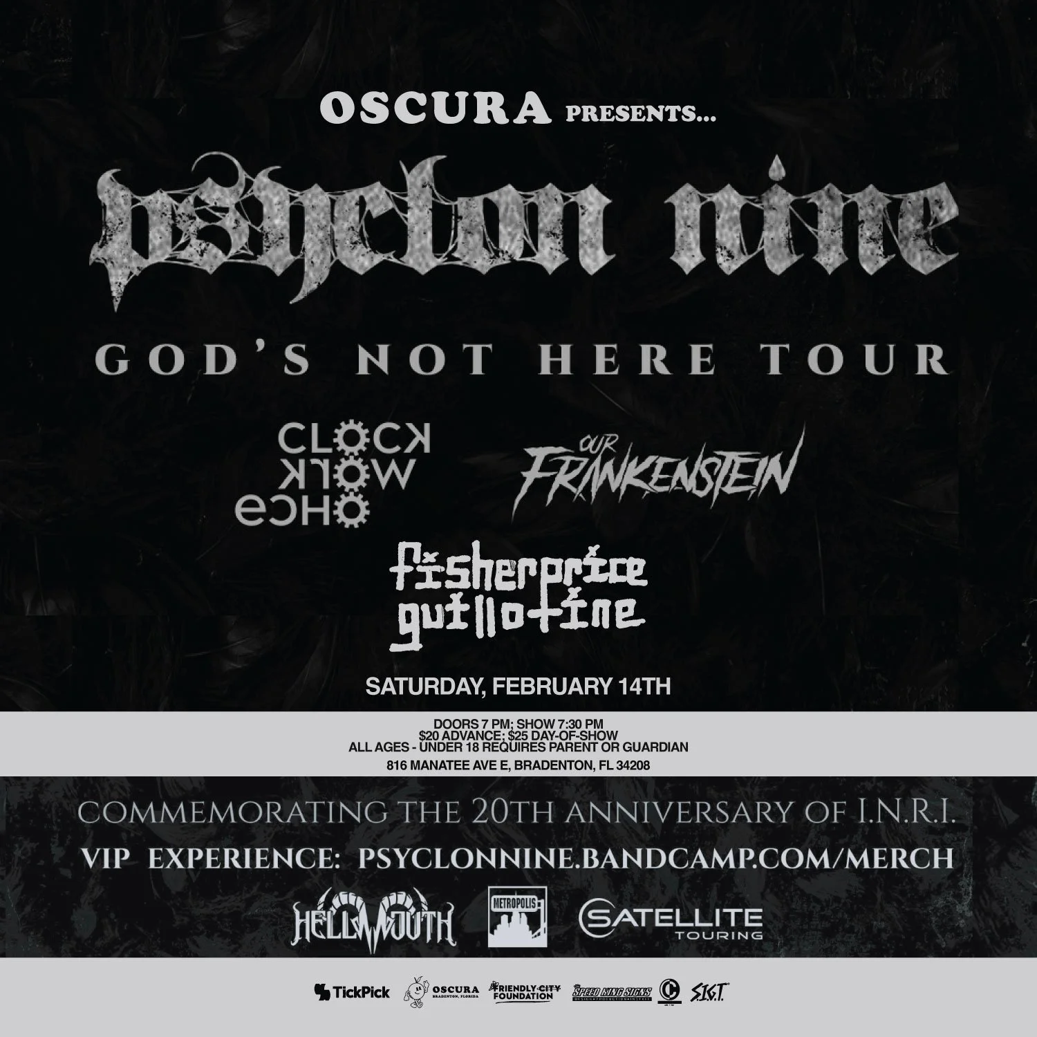 Psyclon Nine "God's Not Here" Tour w/ Clockwork Echo &amp; Our Frankenstein