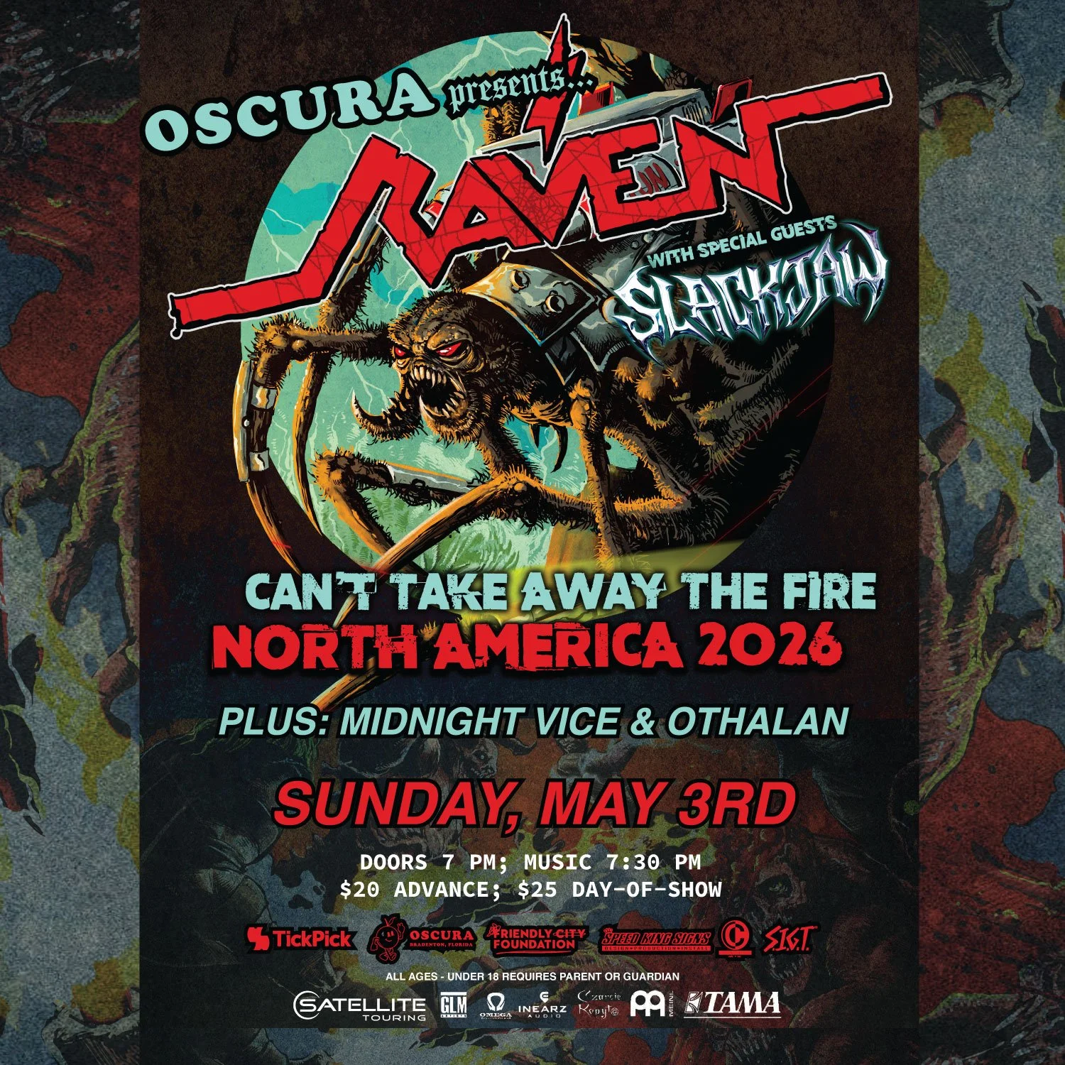 Raven w/ SlackJaw, Midnight Vice, Othalan