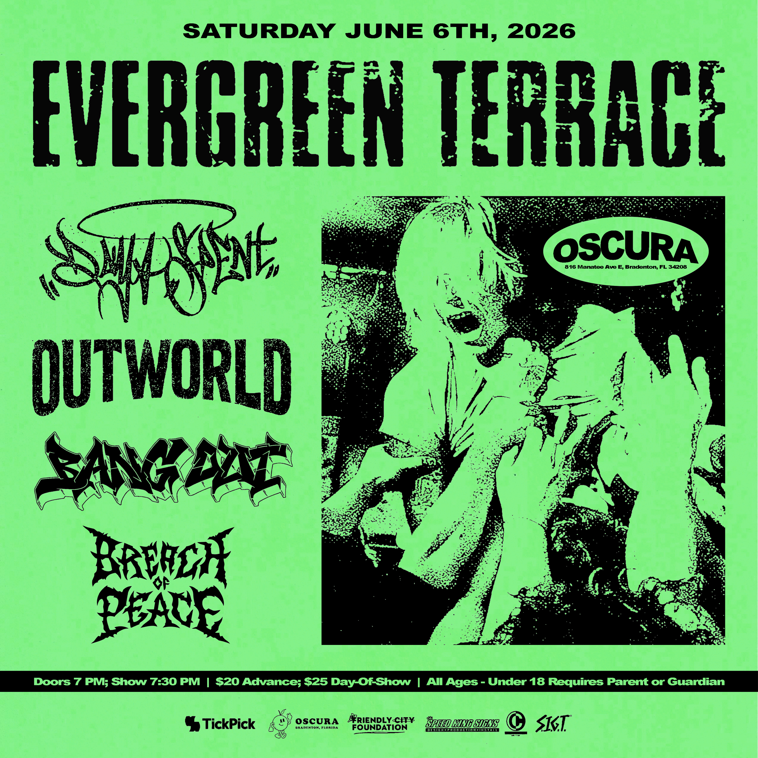 Evergreen Terrace w/ Days Spent, Outworld, Bang Out, Breach of Peace